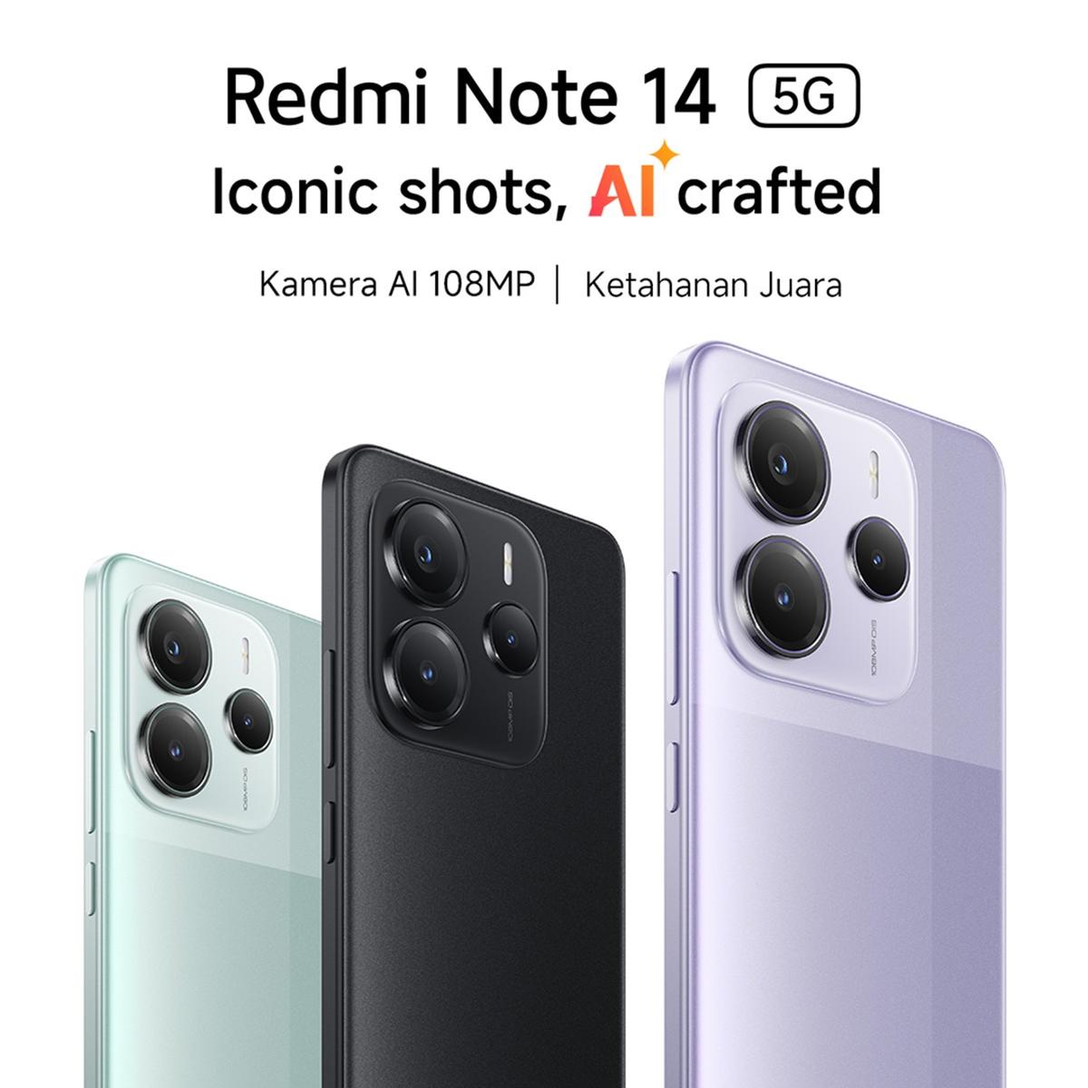 Jual Redmi Note 14 5G RAM 8GB | 256GB | 108MP AI OIS Camera | MediaTek ...