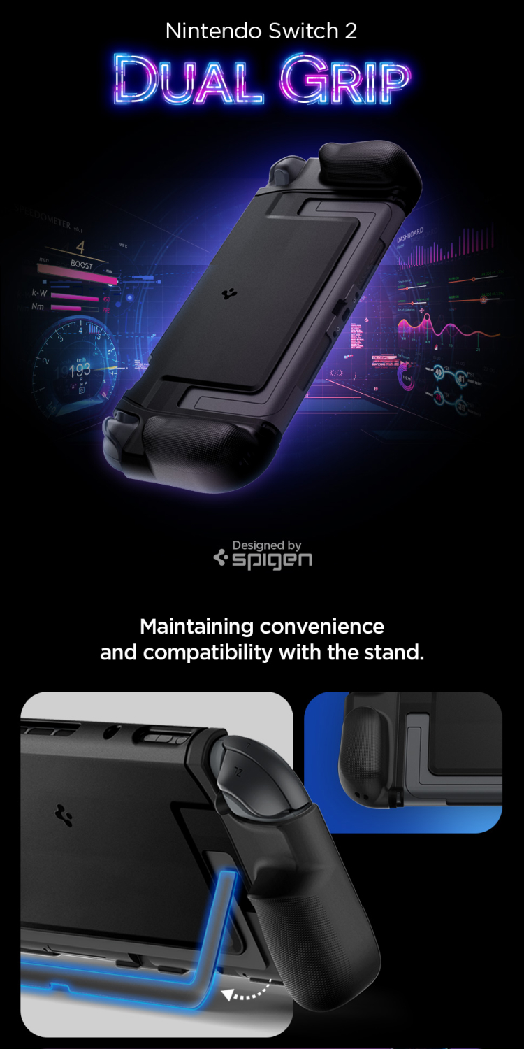 Jual Case Nintendo Switch 2 Spigen Dual Grip Stand Protective Dock ...