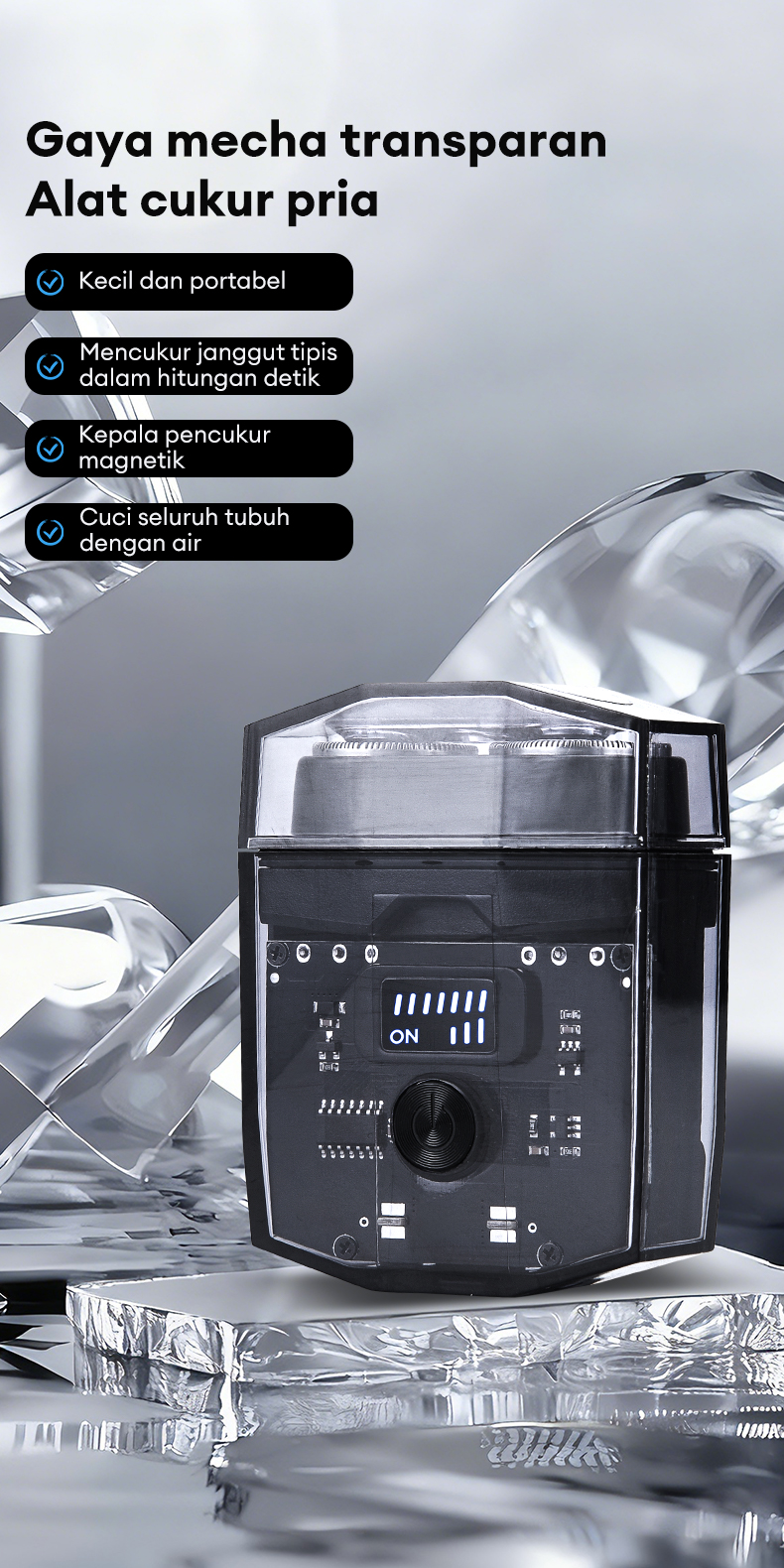 Jual JVJH Cukuran Kumis dan Jenggot Elektrik Pria Mesin Cukur Portable ...