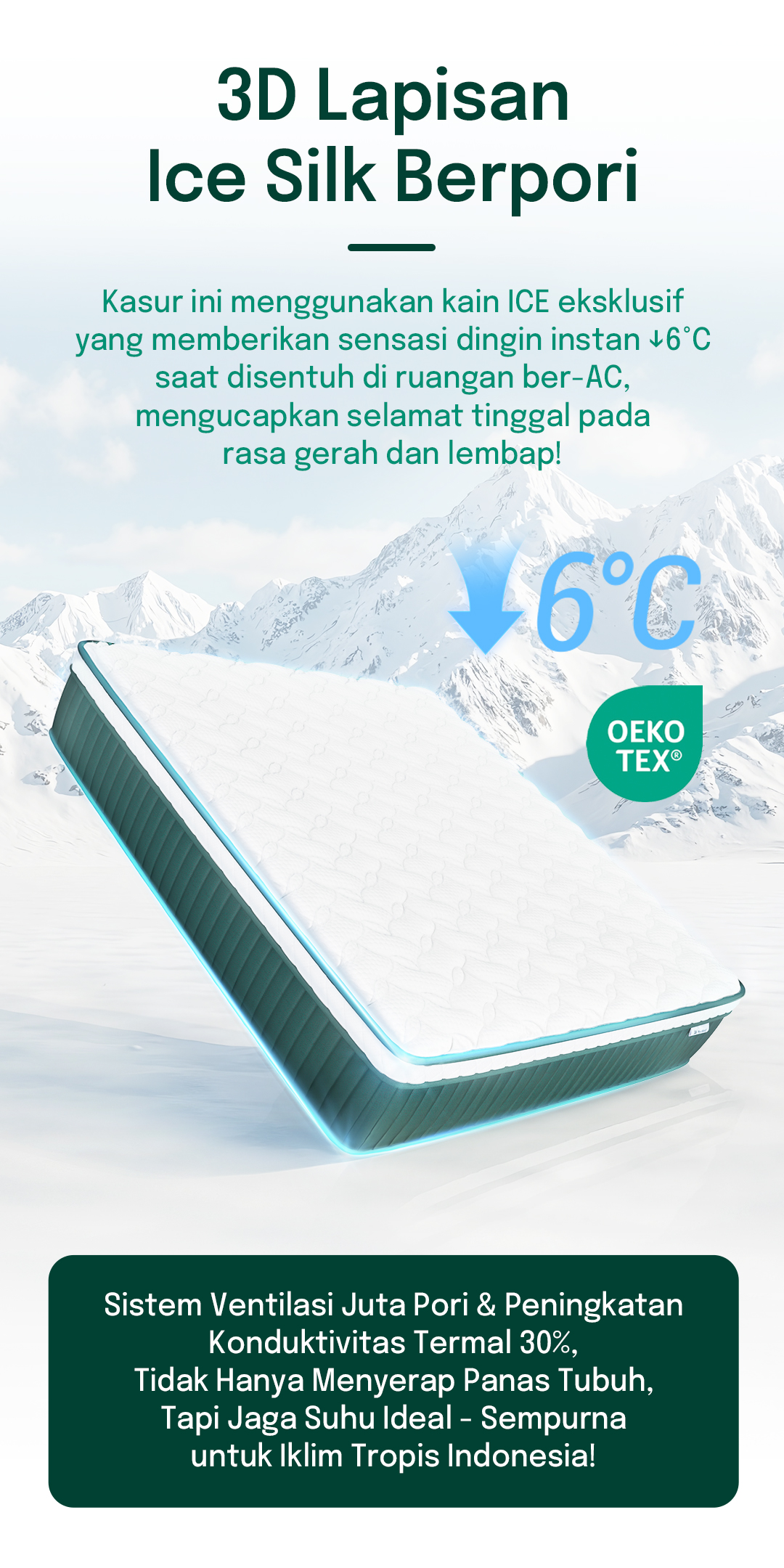 Jual [10.10 COD GRATIS BANTAL] Mosswood Cool C1 Kasur Ice Silk Memory ...
