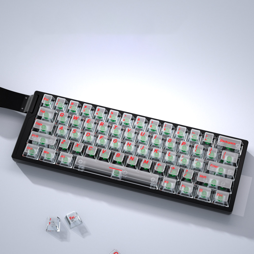 Jual ZIFRIEND Matte Transparent keycaps 130 Keys Dye Sublimation Cherry ...