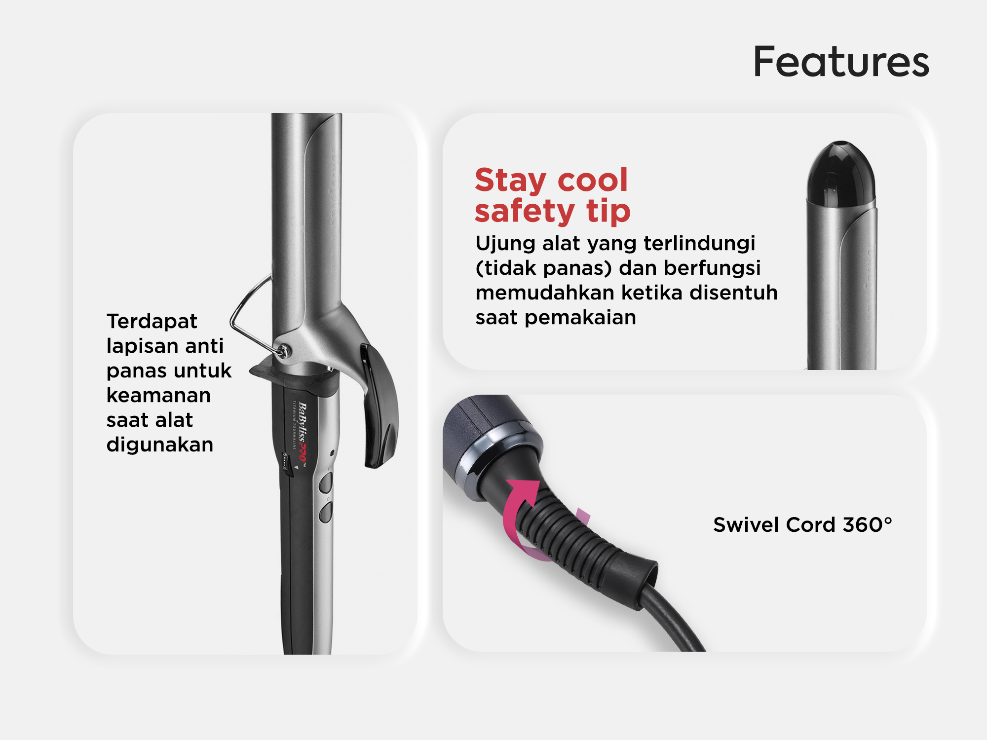 Jual [Defect Sale] BaBylissPRO Curling iron 32mm BAB2174TTE