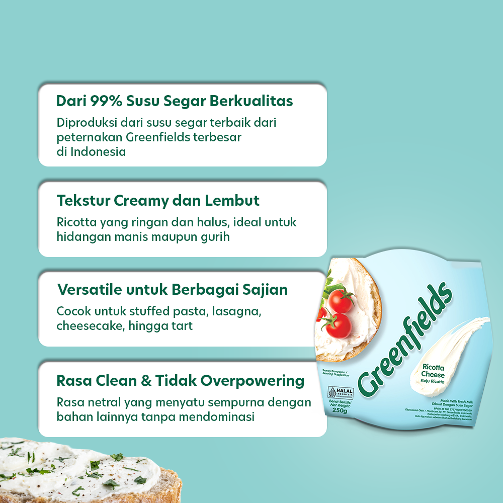 Jual Keju Greenfields - Ricotta Cheese 250 g | Shopee Indonesia