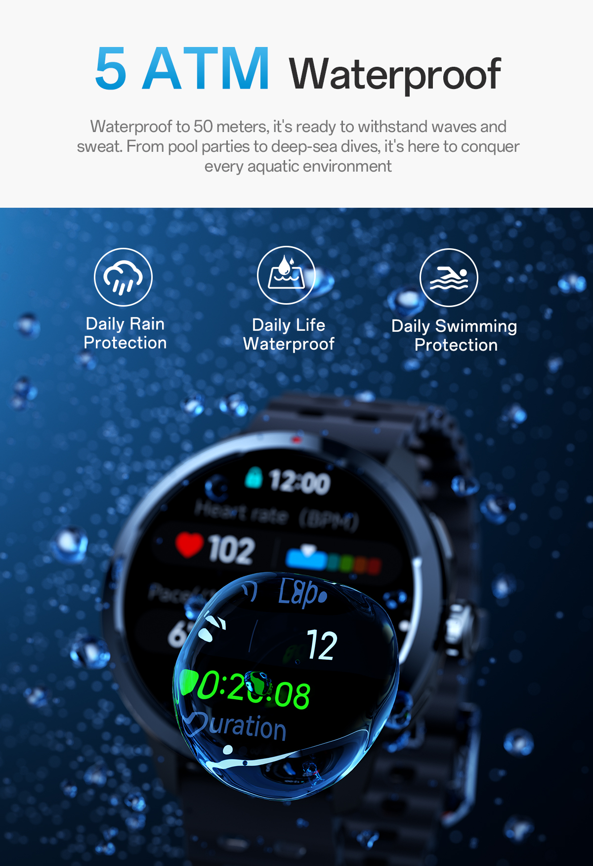 Jual [NEW GPS] Aolon Ocean Jam Tangan Smartwatch GPS Layer 1.5''Amoled ...