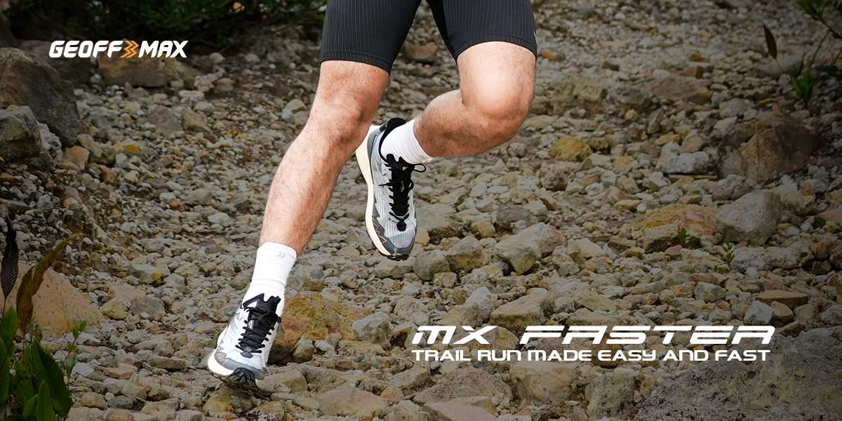 Jual Geoff Max MX Faster Warm Grey Black Trail Running Shoes | Sepatu ...