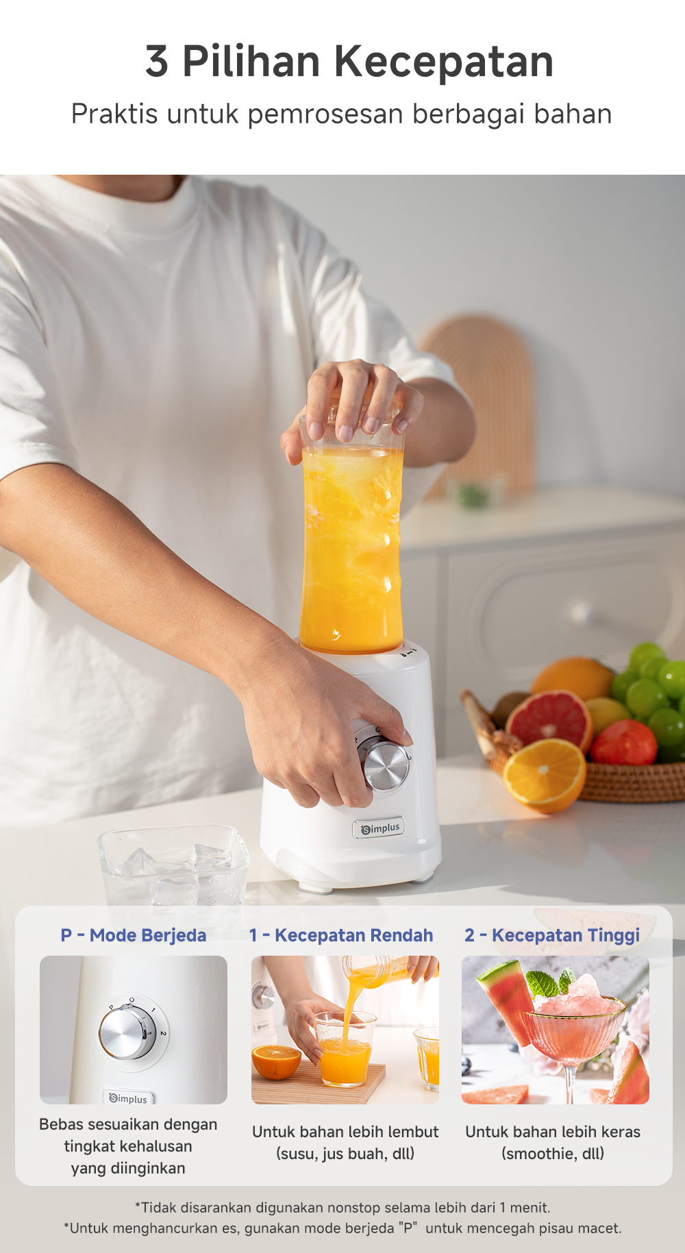 Jual Simplus 2-in-1 Blender 700ml Kapasitas Besar 2 Tumbler Travel Cup ...