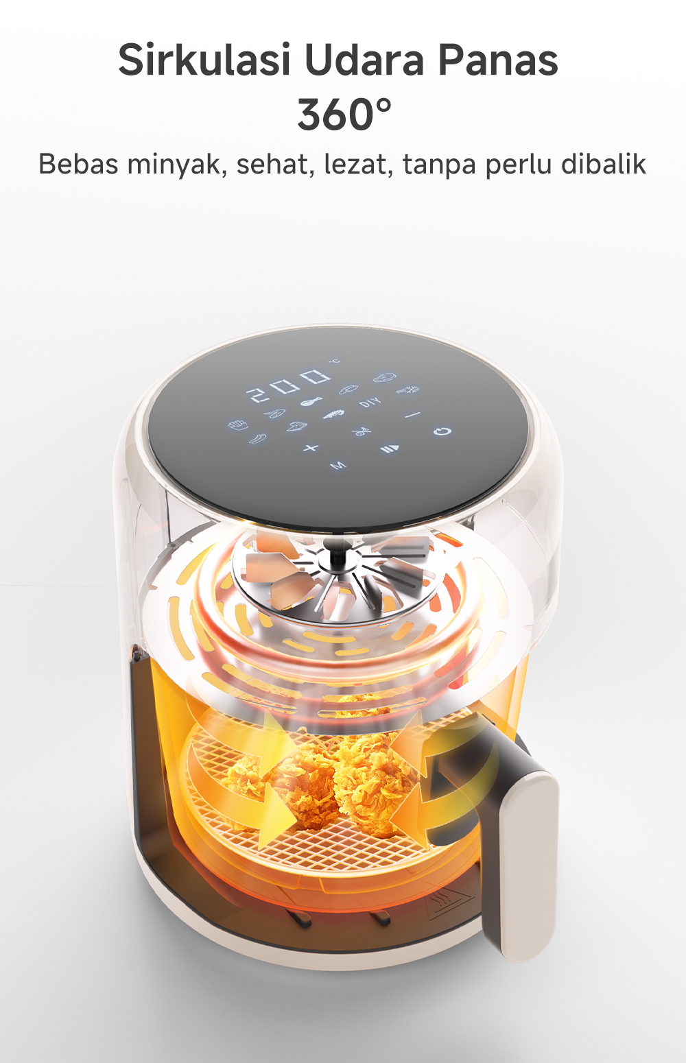 Jual Simplus Air Fryer Low Watt 650W 3,5L Digital Touch Screen ...