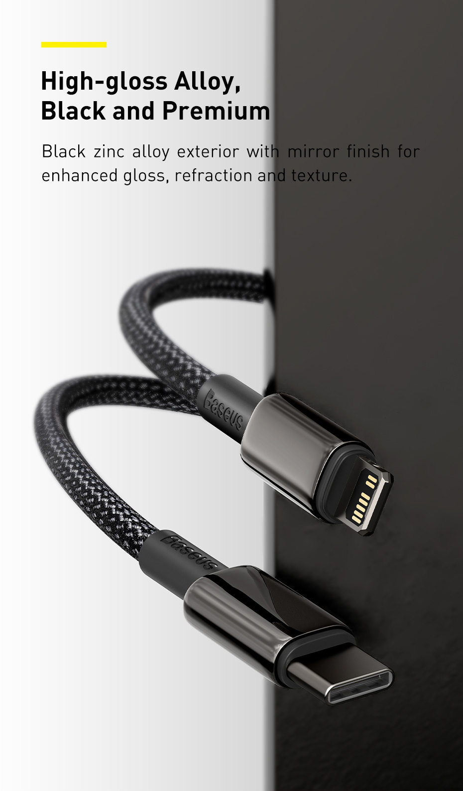 Jual Baseus Tungsten Gold Fast Charging Data Cable Type-C to Lighting ...