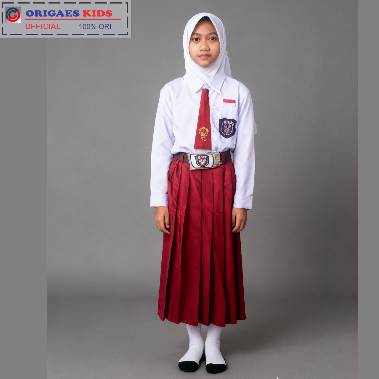 Jual ORIGAES KIDS - Setelan lengkap Seragam putih merah hijab perempuan ...