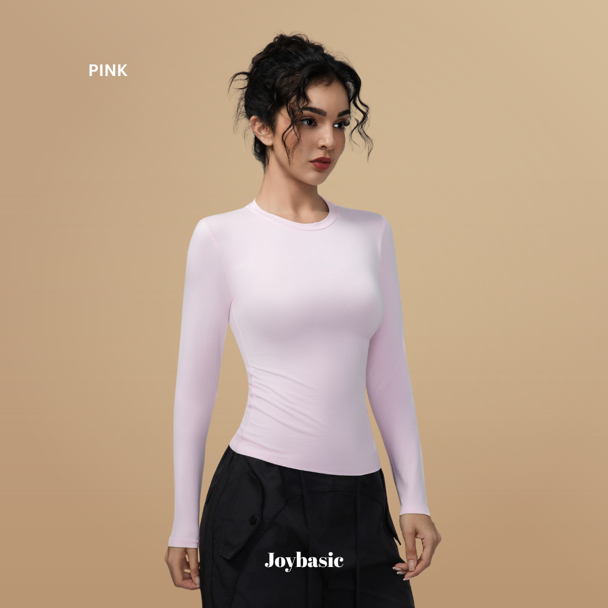 Jual Joybasic - [All Day Fit] Crew Neck Fitted Long Sleeve T-shirt ...