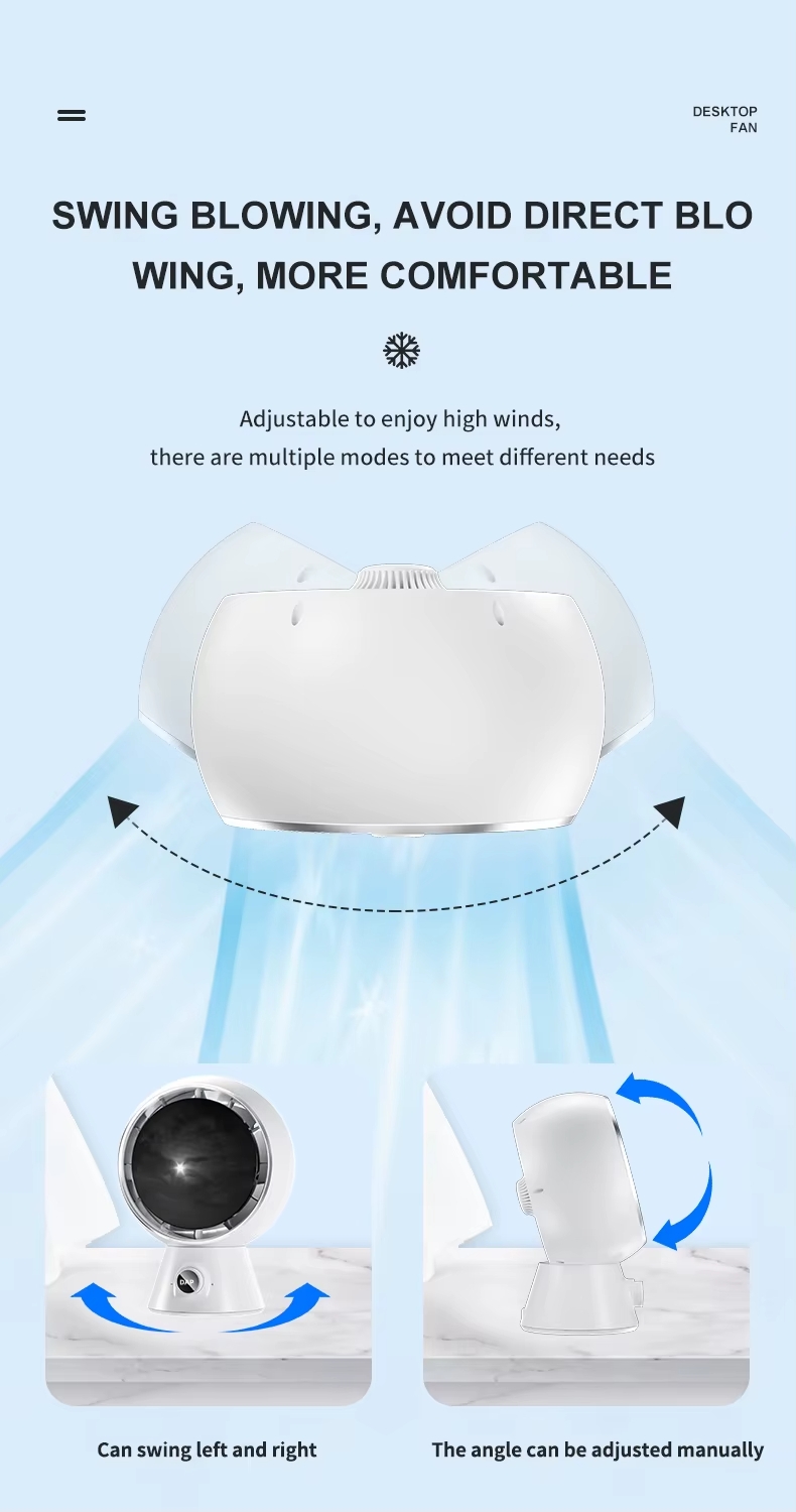 Jual DAP New desktop air circulation fan home office rechargeable ...