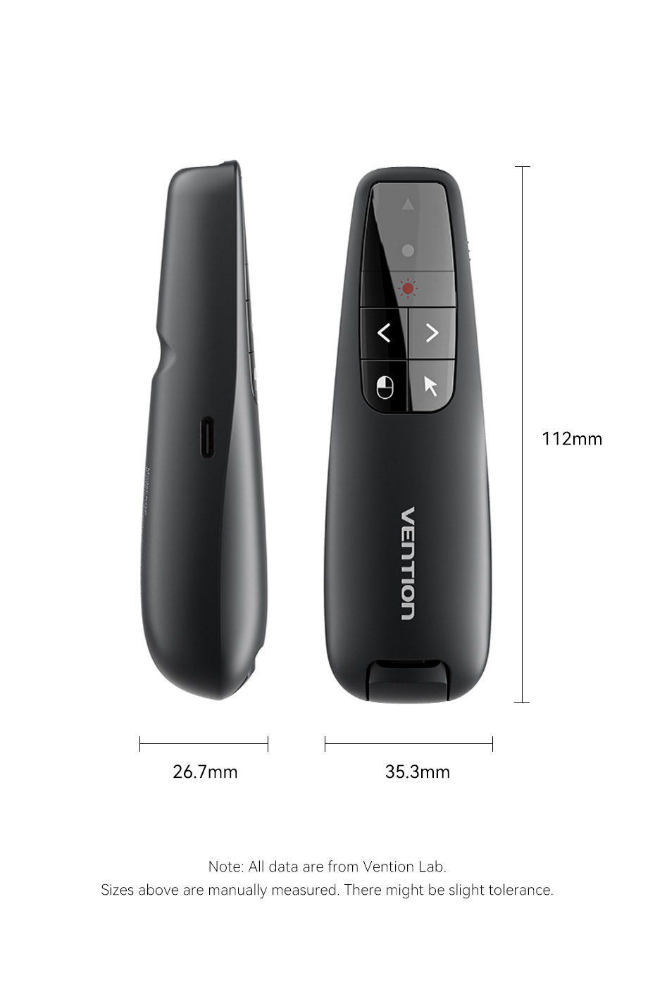 Jual Vention Wireless Presenter Remote Red Laser Pointer with Air Mouse ...