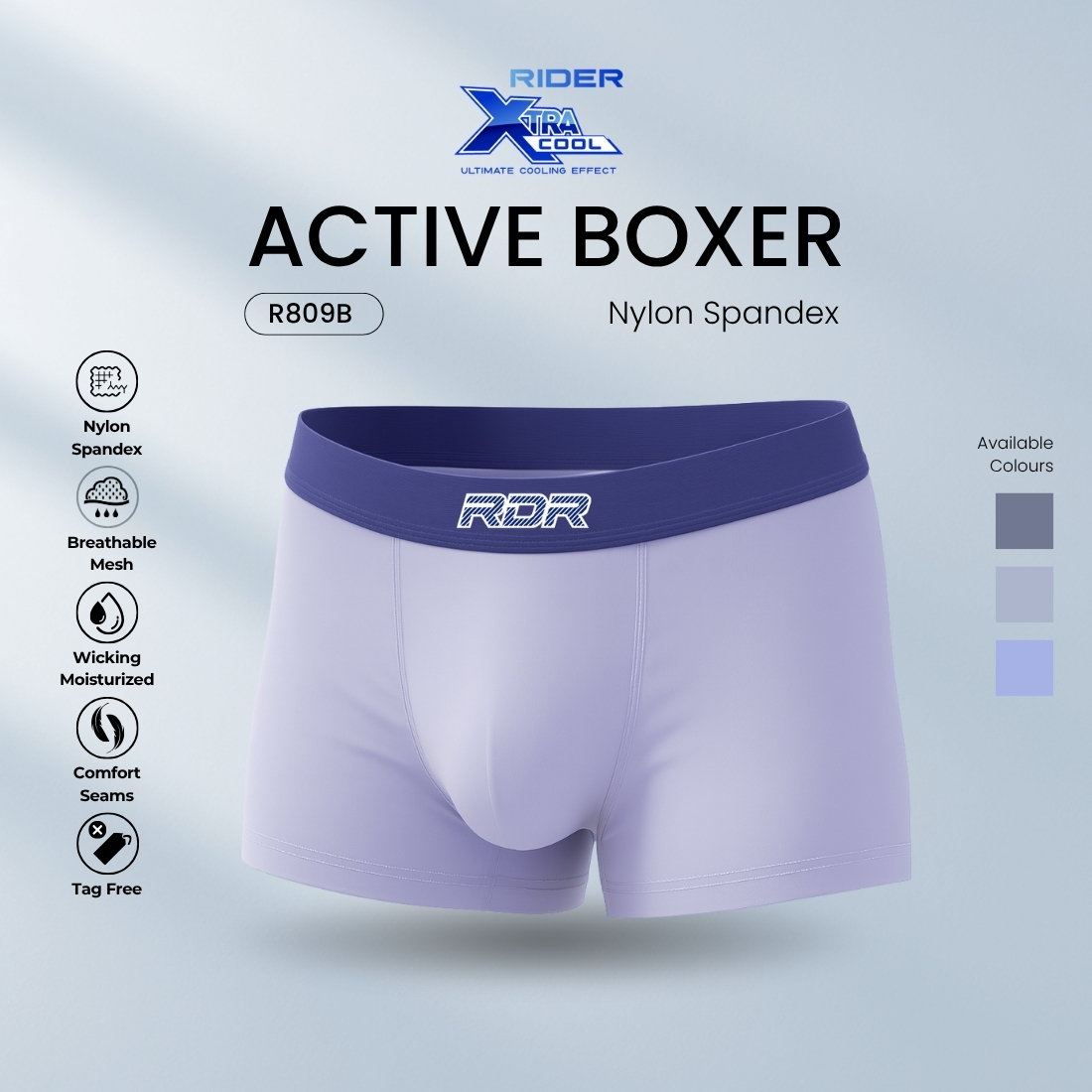Jual Rider Active Xtracool Boxer Brief Nylon Spandex - Boxer Pria R809B ...