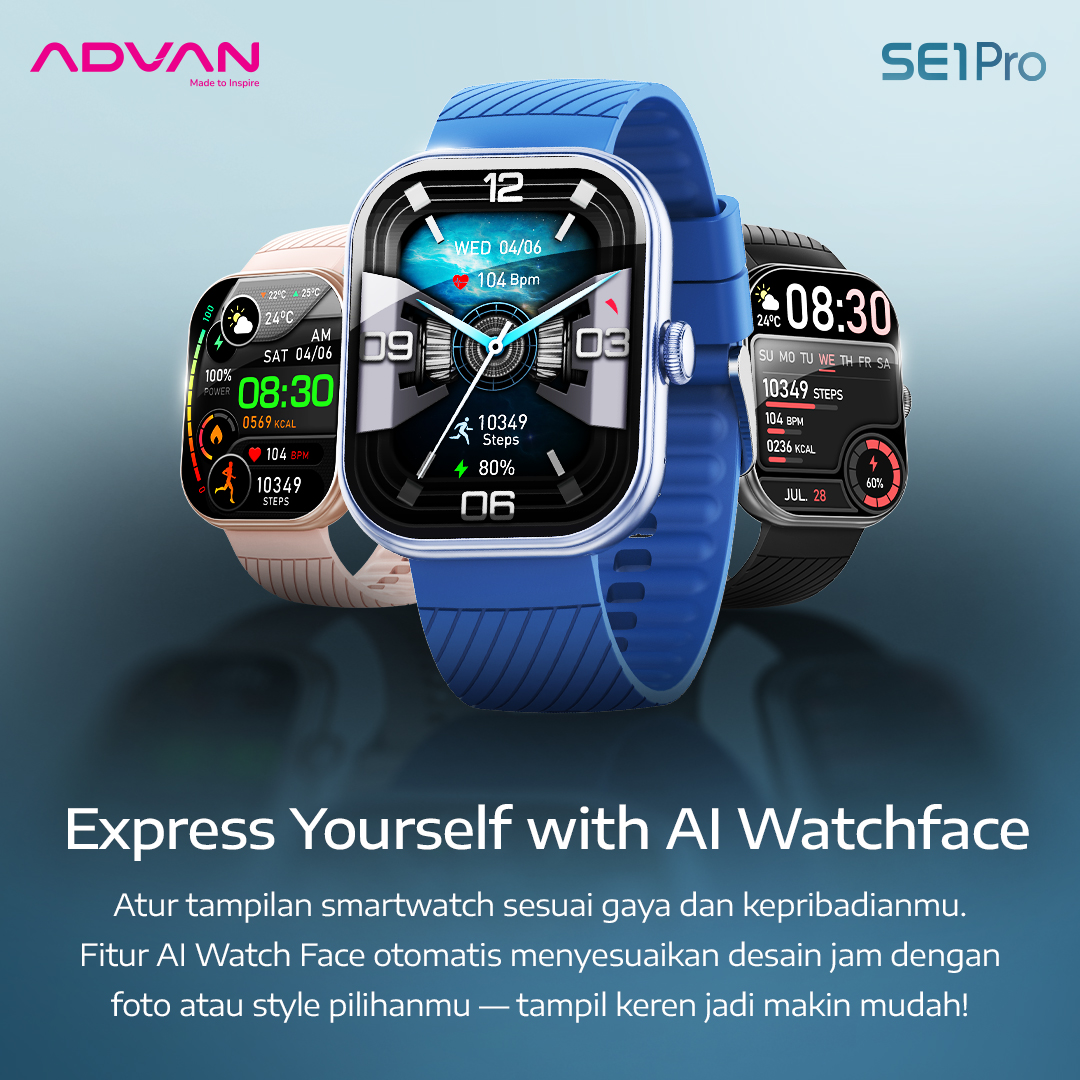Jual ADVAN Smartwatch SE1 Pro | Baterai 1000mAh Tahan 30 Hari ...