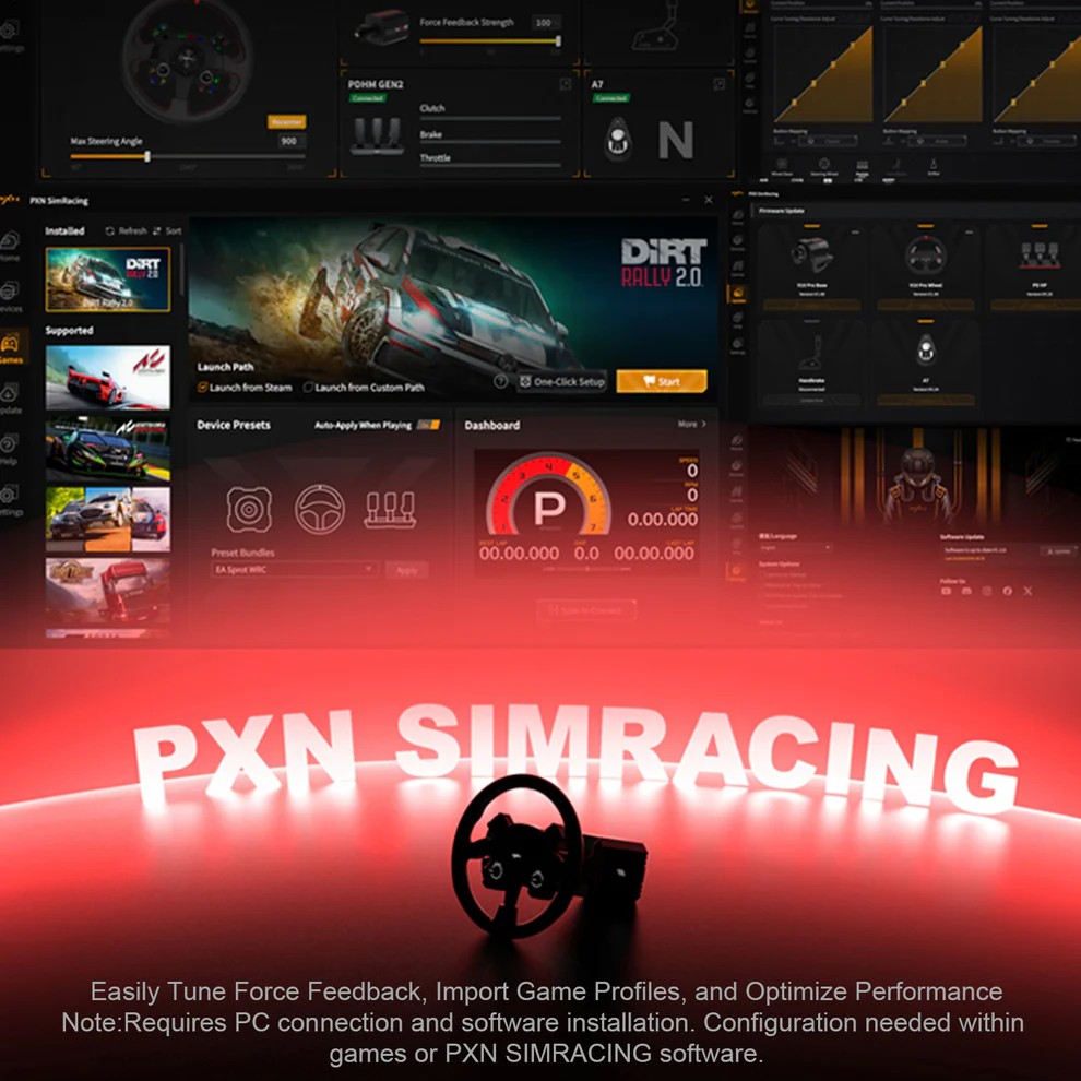 Jual PXN VD10 With W CS R2 Steering Wheel Game Racing Simulator Bundle ...