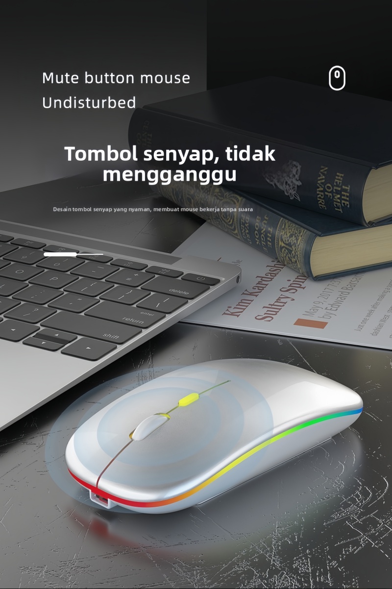 Jual GUKOO Tahan Lama! Mouse Bluetooth 5.0 Rechargeable, LED RGB Indah ...