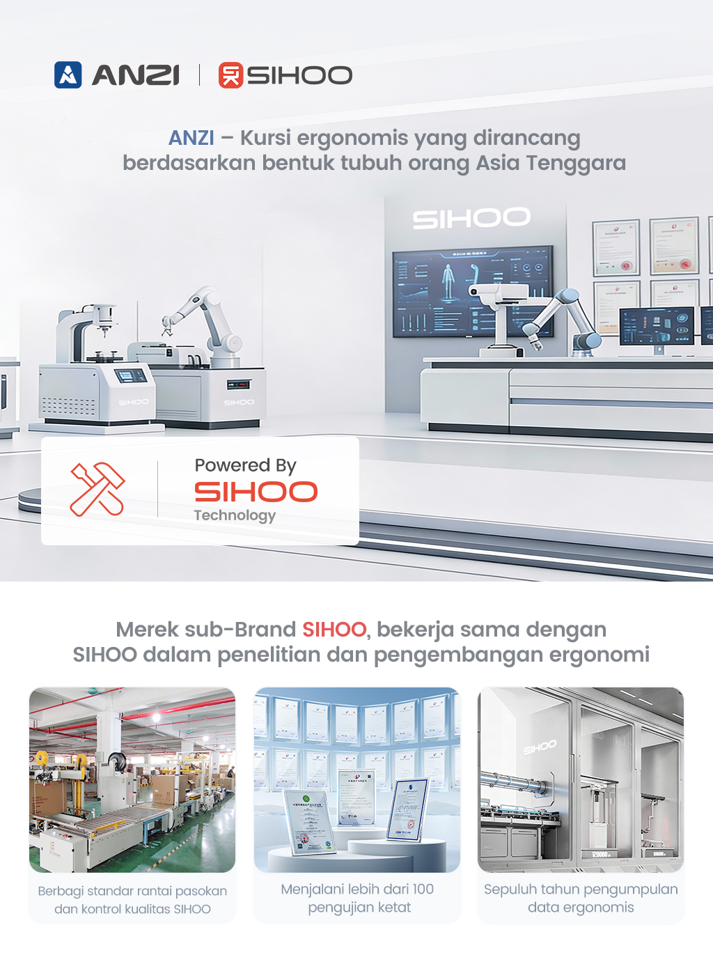 Jual ANZI J17 Kursi Kerja Ergonomis Hitam Bisa Rebahan Kursi Kantor ...