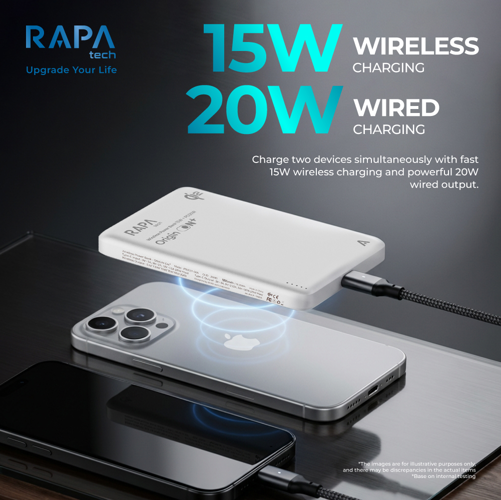 Jual RAPAtech Powerbank Origin ON+Qi2 Wireless Fast Charging 15W ...