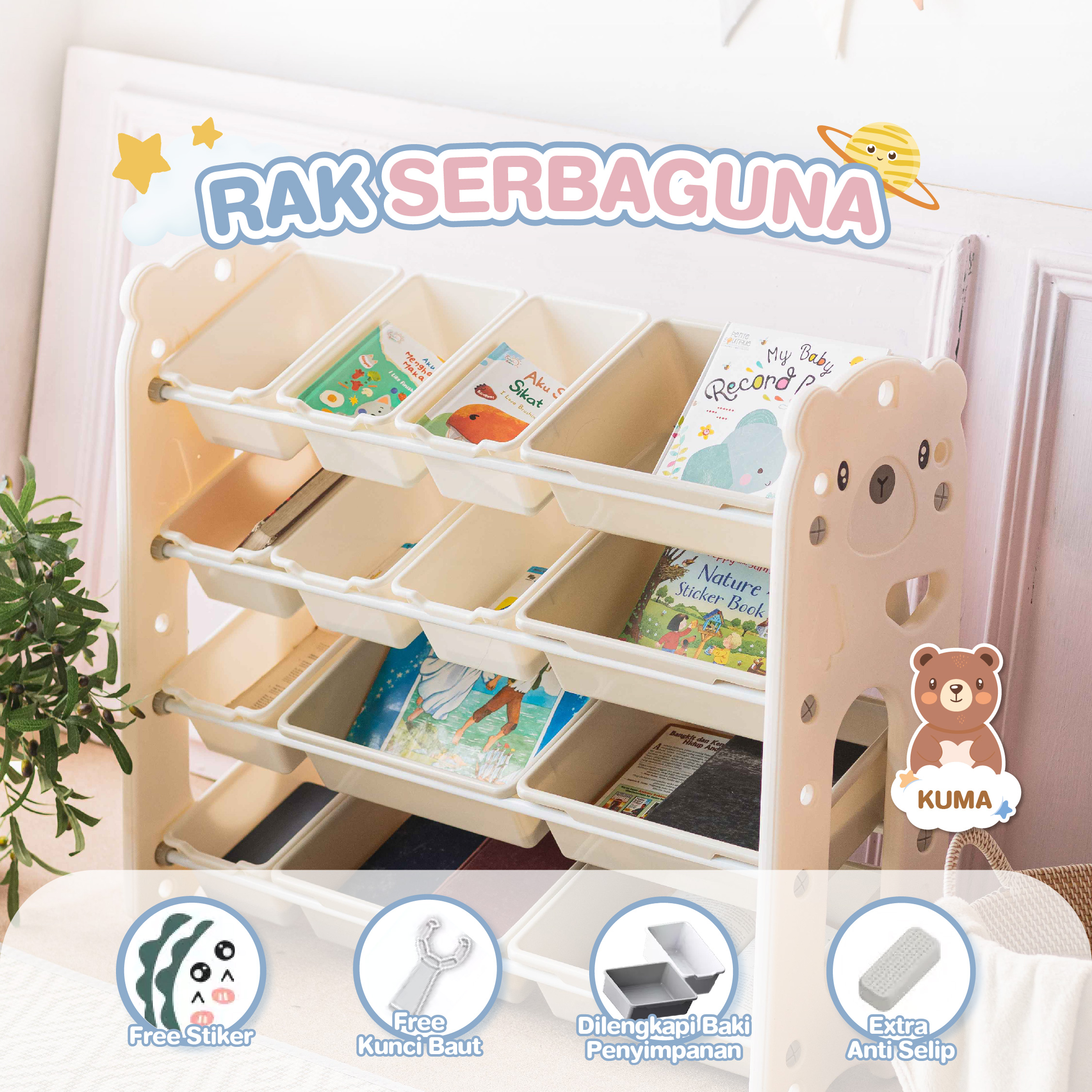 Jual KISUBO Rak Mainan Serbaguna Rak Susun Serbaguna Rak Buku Rak ...