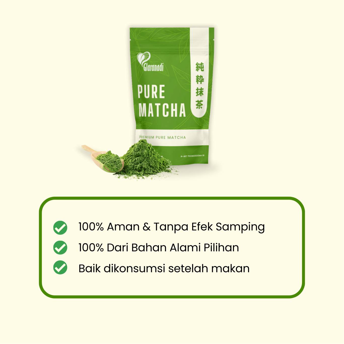 Jual GLARANADI Bubuk Matcha Murni Jepang 50g / Pure Japanese Green Tea ...