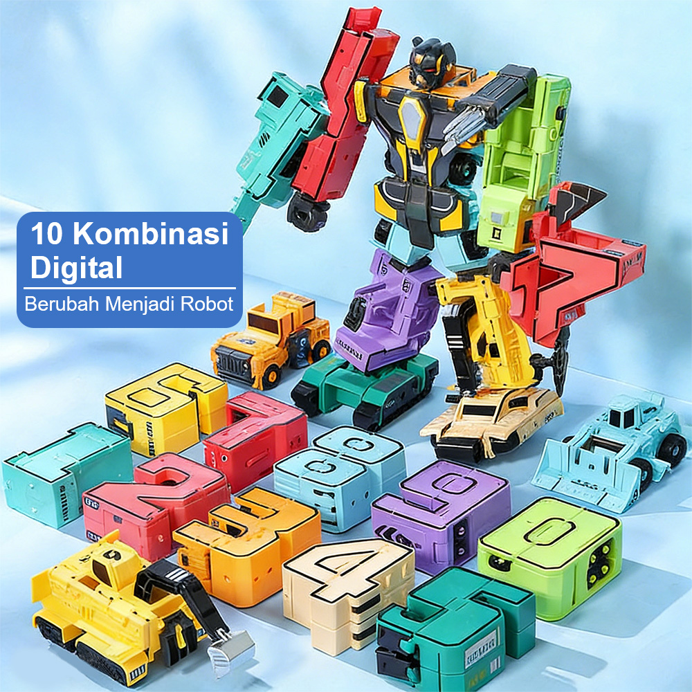 Jual Tatajoy Mainan Anak Robot Transformer Robot Angka Number 0-9 ...