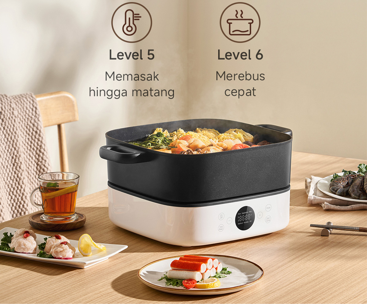Jual Xiaomi Multifunctional Hot Pot Cooker 6L | Perfect 6L Family ...