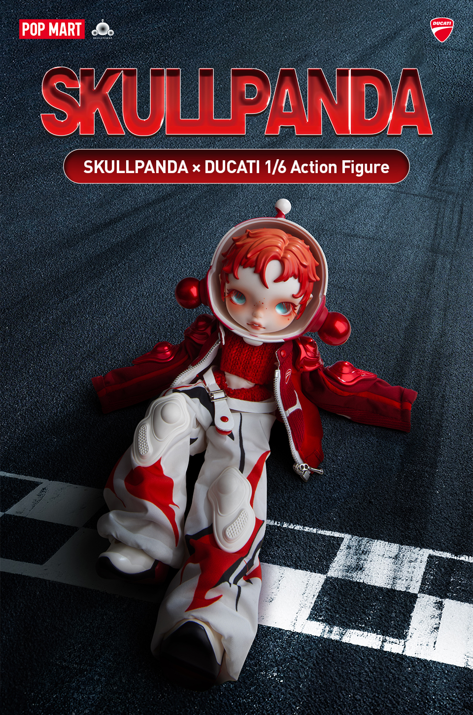 POPMART SKULLPANDA✖️Ducati BJD Pop Mart SKULLPANDA x DUCATI 1/6 Action Figure - JP