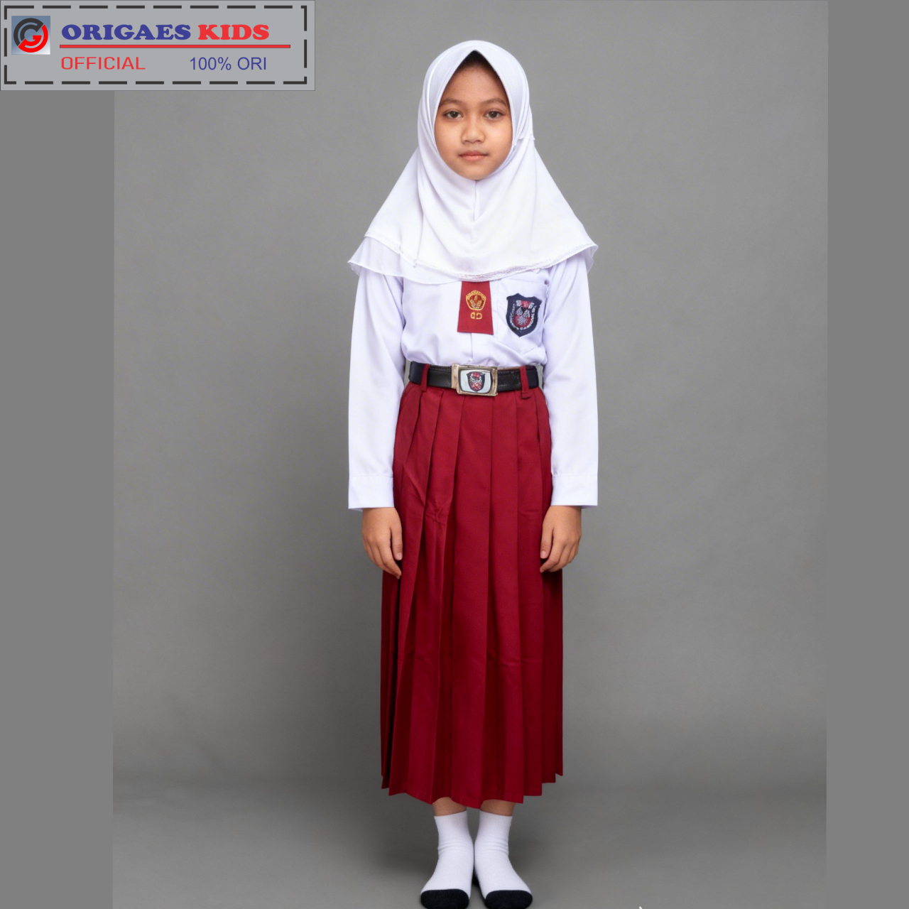 Jual ORIGAES KIDS - Setelan lengkap Seragam putih merah hijab perempuan ...