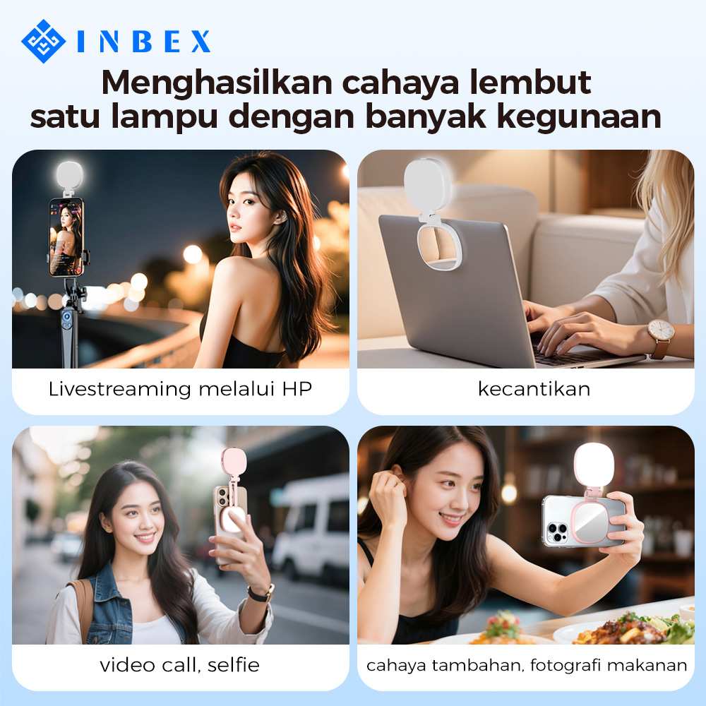 Jual [NEW] INBEX PL8 Beauty Lighting Konten 2in1 Mirror Magnetik 3 ...