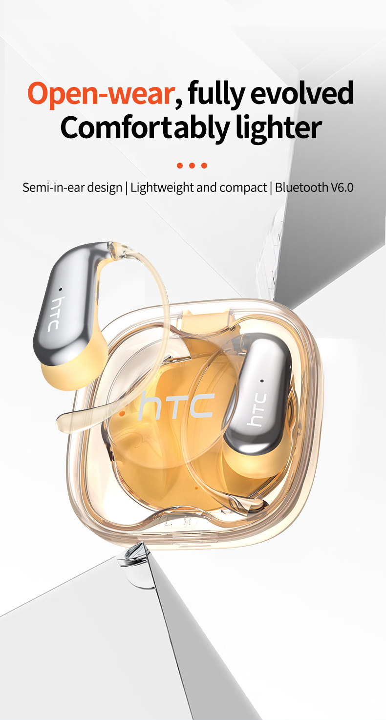 Jual HTC NE38 AI Earphones Bluetooth Open Ear TWS Terjemahan 134 Bahasa ...