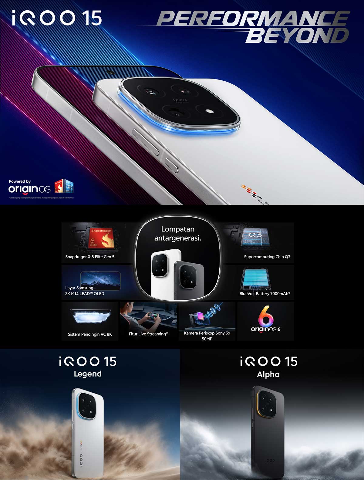 Jual [ONLINE EXCLUSIVE] vivo iQOO 15 (12+256), 1st Snapdragon 8 Elite ...