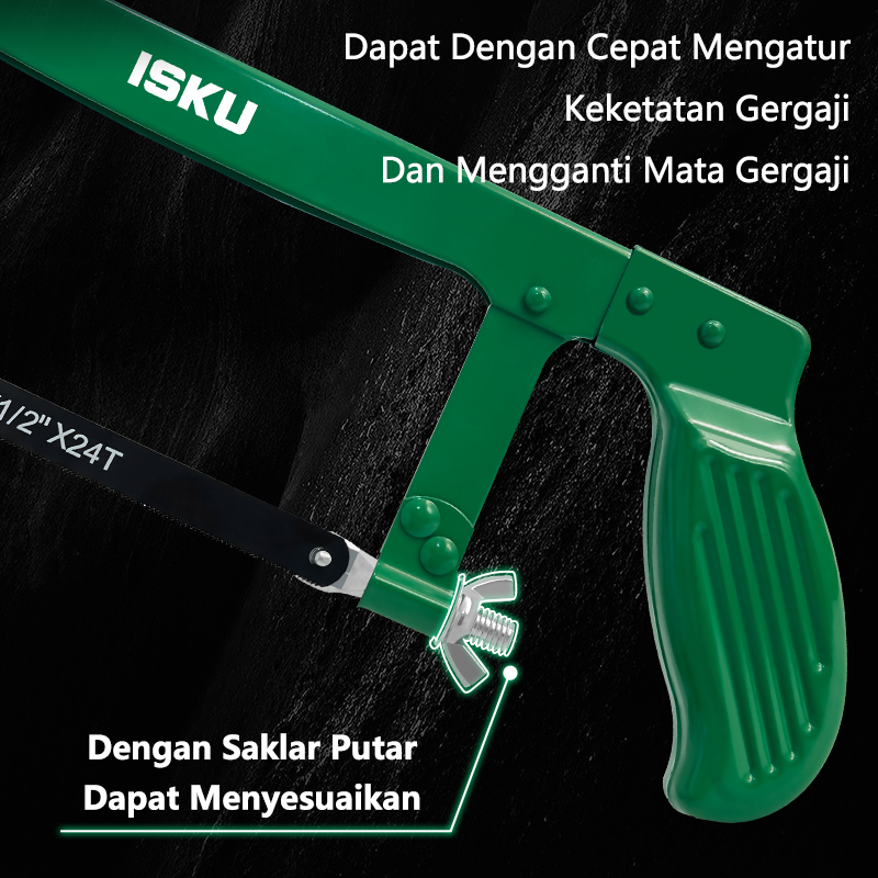 Jual ISKU Gagang Gergaji Besi 12 Inch Hacksaw Frame Aluminium Alloy ...