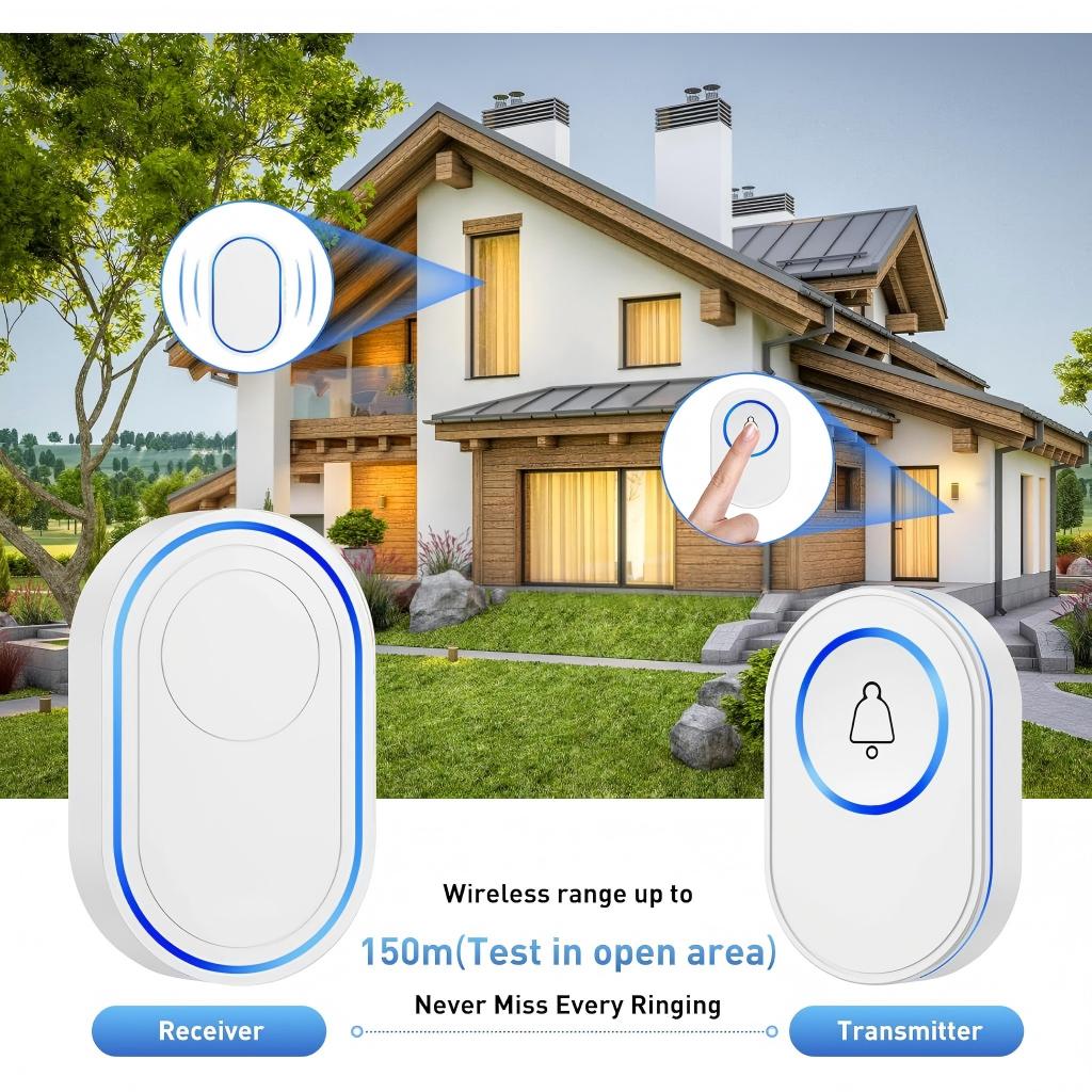 Jual Bridio Bel Pintu Rumah Wireless Tanpa Kabel IP67 Waterproof 150M ...
