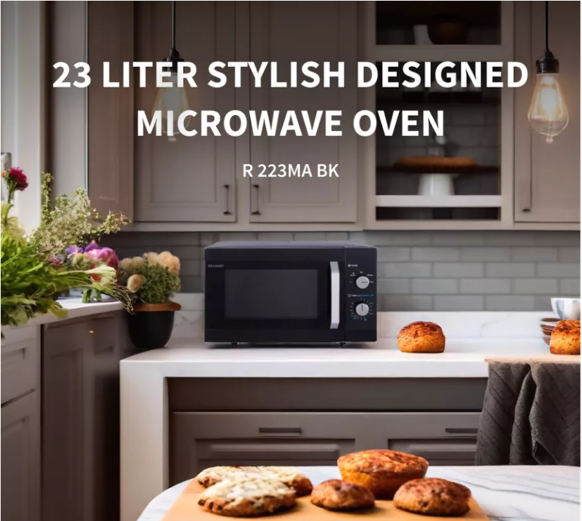 Jual Sharp Microwave R-223MA-BK / SHARP R-223DA-BK MICROWAVE 23 LITER ...
