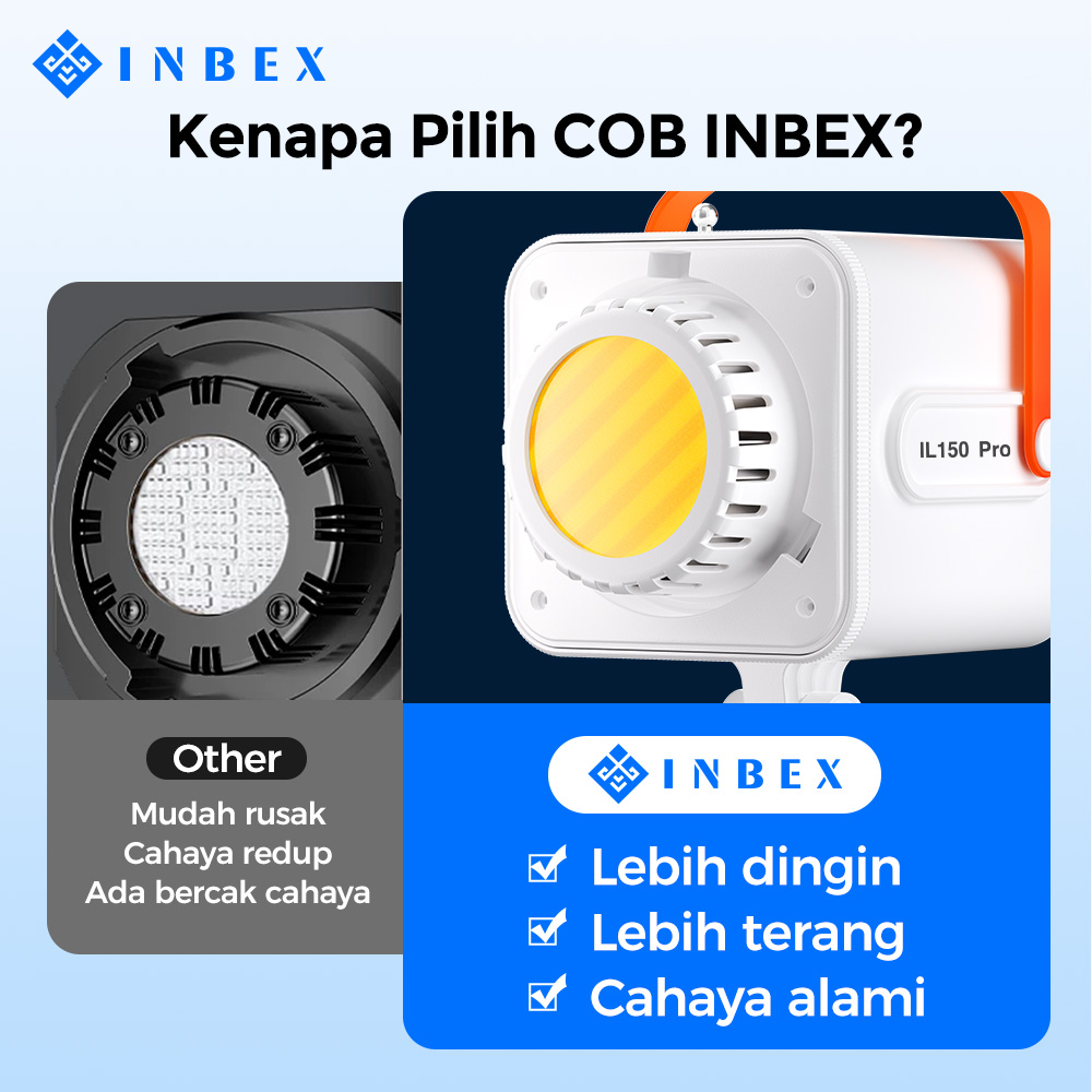 Jual INBEX IL150Pro COB Lampu live Studio Konten Profession Lighting ...