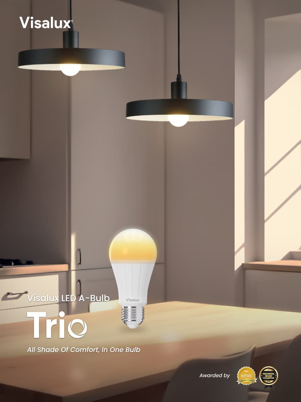 Jual Visalux Trio LED A-Bulb 11W - Lampu Bohlam Tiga Warna 3000K ...