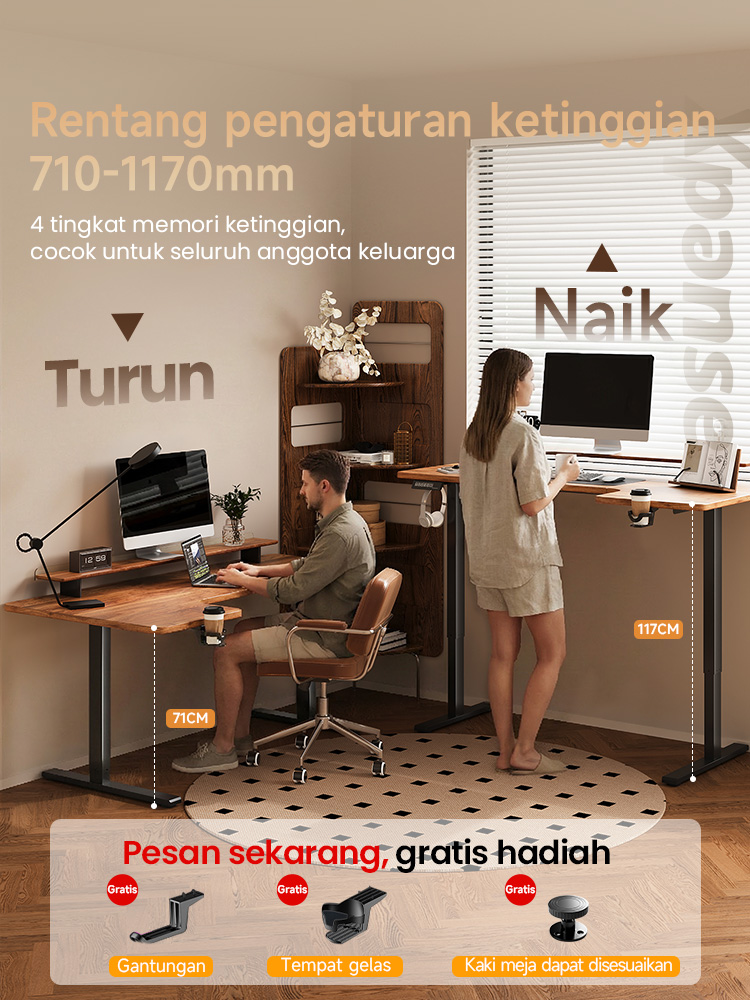 Jual Xpanse Meja L Elektrik Adjustable Desk Ganti Baru Meja Kerja Sudut ...