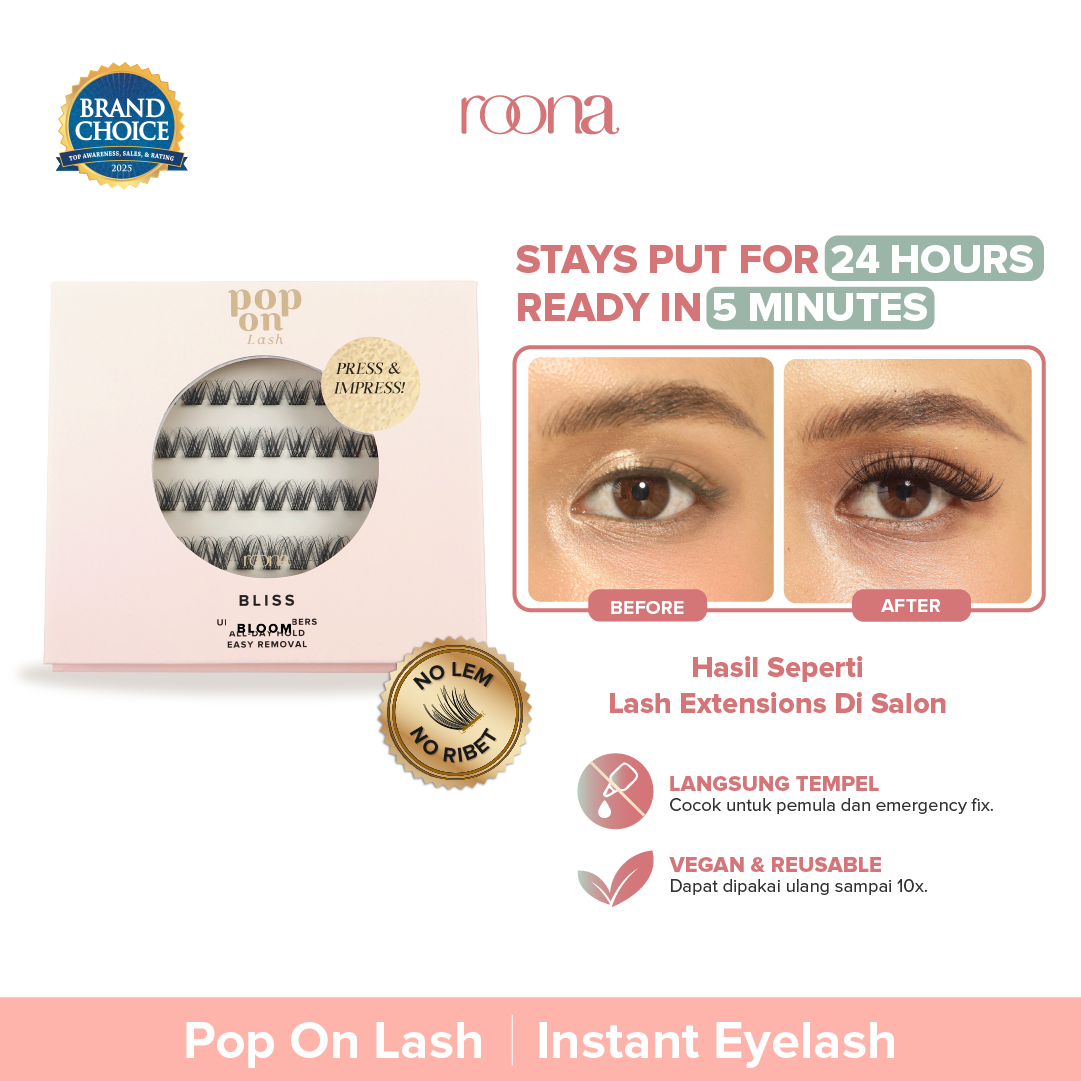 Jual ROONA - Pop-On Lash [Langsung Tempel] Cluster Individual Lashes ...