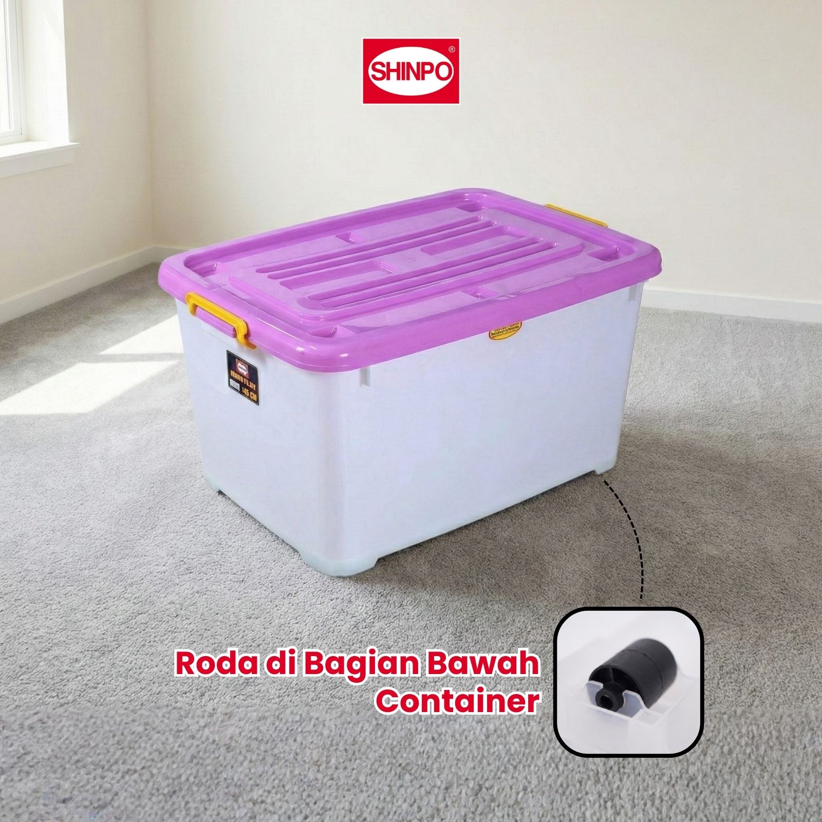 Jual SHINPO Kontainer Plastik Dengan Roda Hercules Container Box Kotak ...