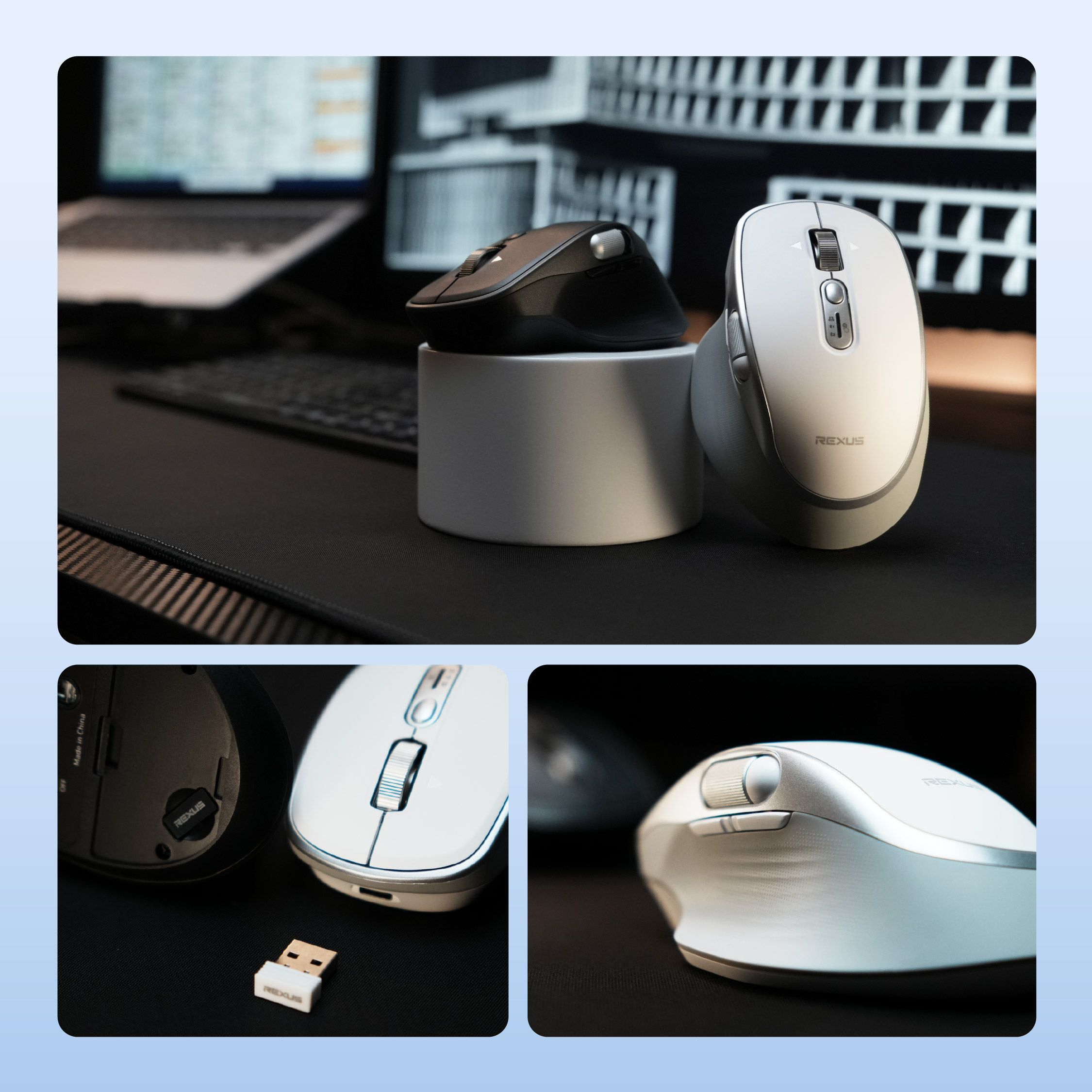 Jual Rexus Flow QZ20 Mouse Office Wireless Ergonomic Silent Click ...