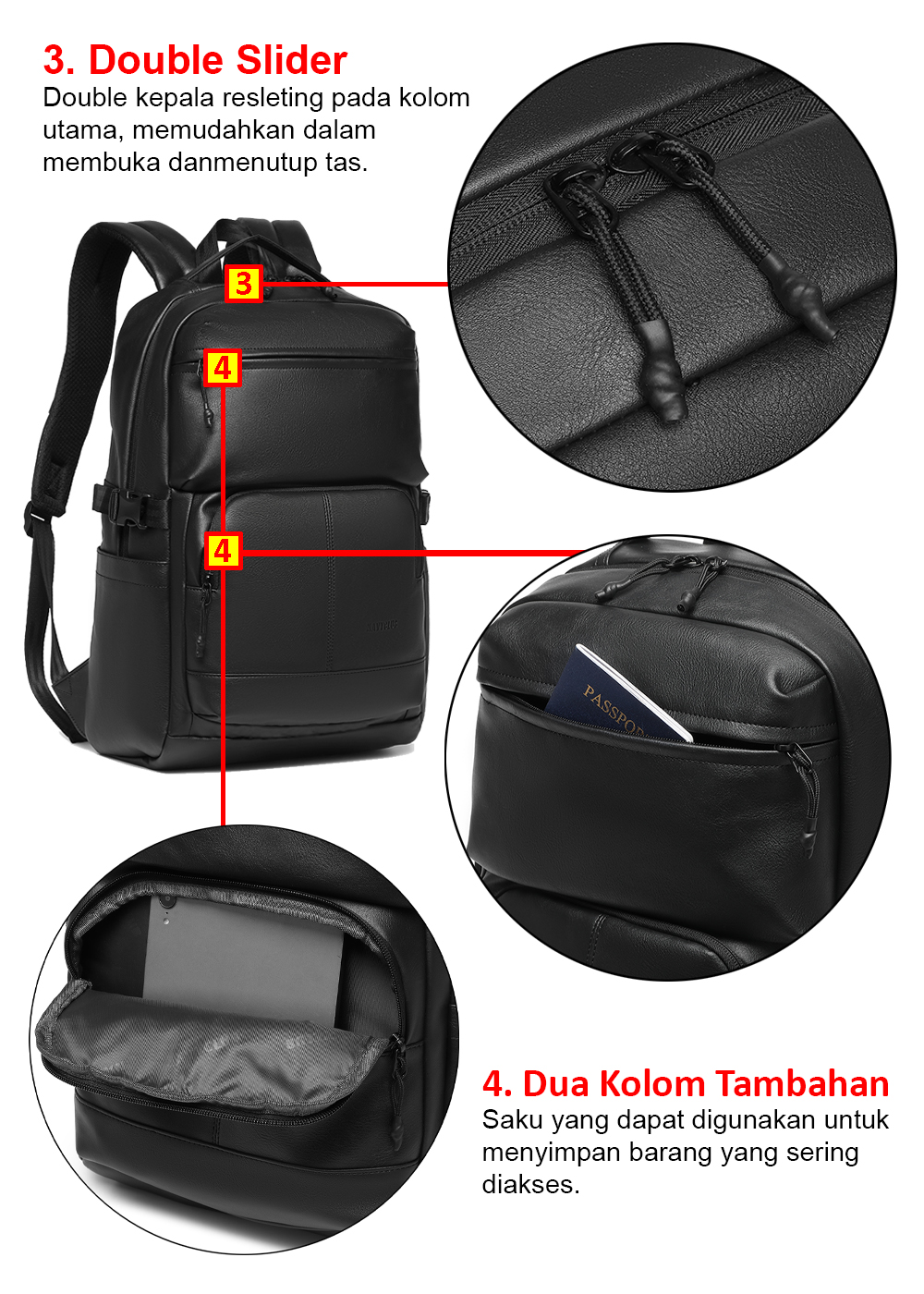 Jual Navy Club Tas Ransel Kulit Sintetis Laptop Kasual CBGC - Backpack ...