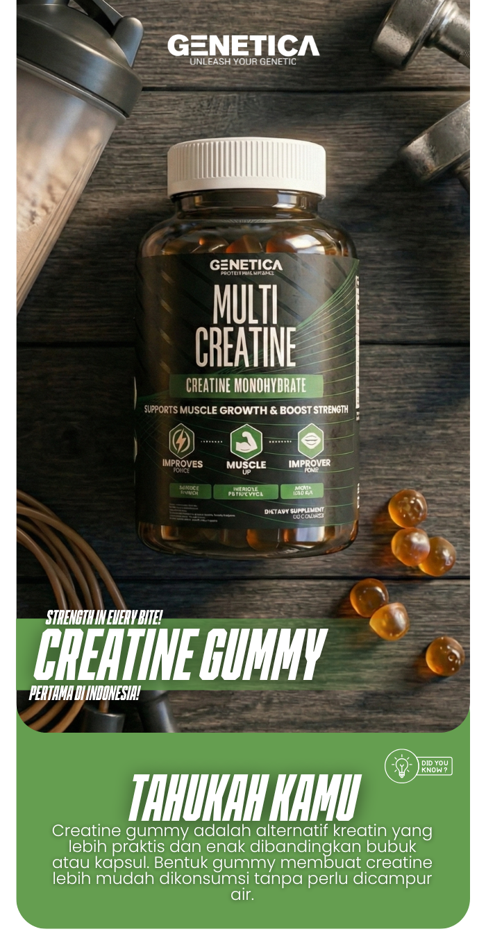 Jual Genetica Multi Creatine Gummy – Creatine Monohydrate 4.000mg + HCl ...