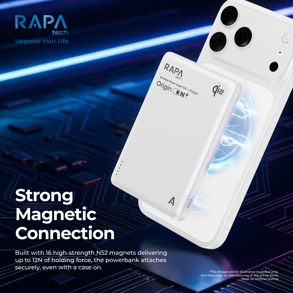 Jual RAPAtech Powerbank Origin ON+Qi2 Wireless Fast Charging 15W ...
