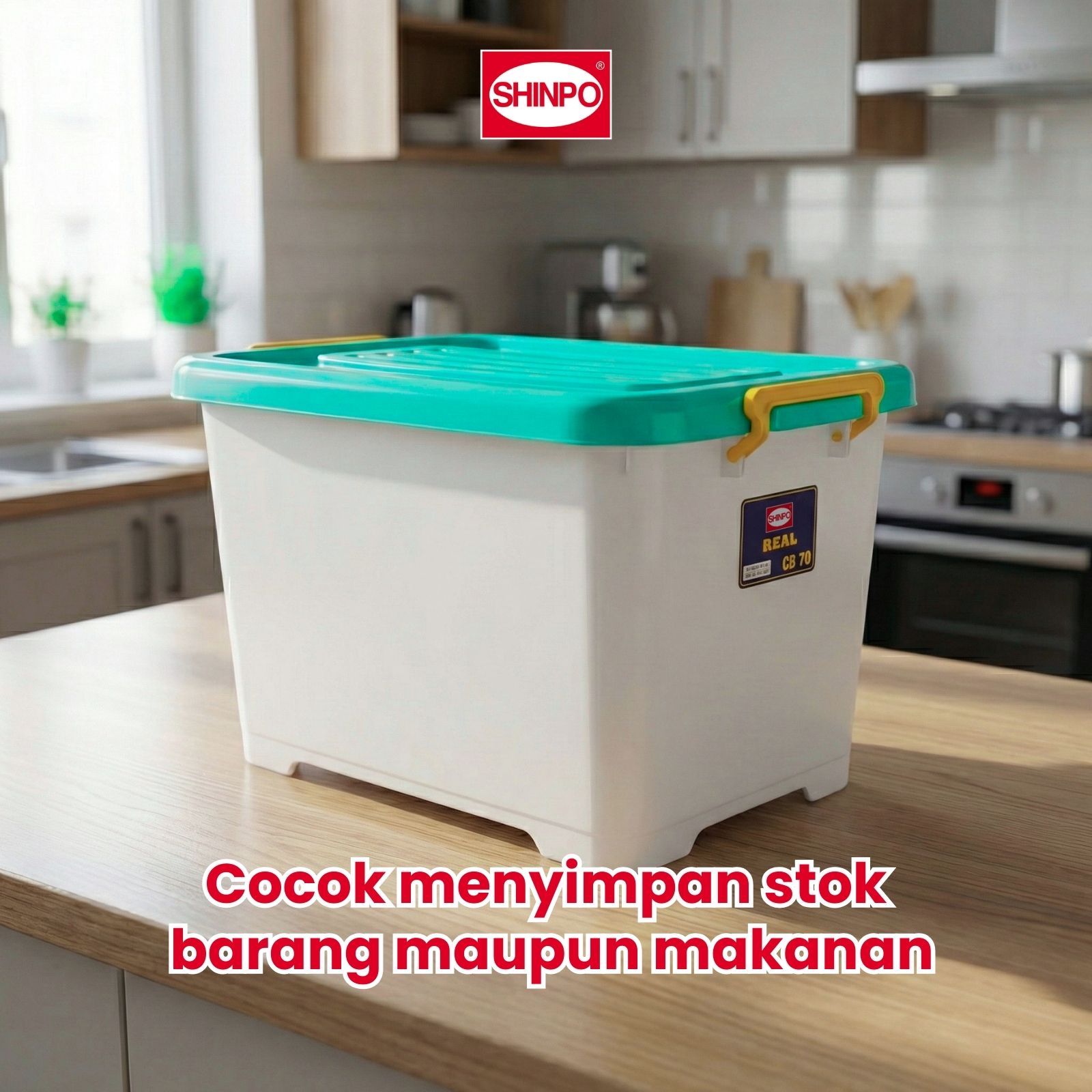 Jual SHINPO Kontainer Plastik Dengan Roda Real Container Box Kotak ...