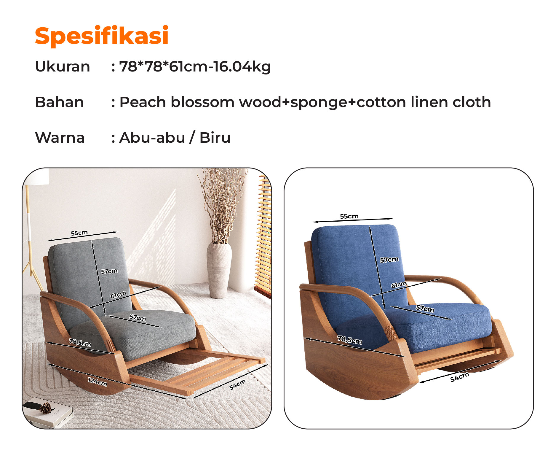 Jual Homedoki Kursi Goyang/Kursi Goyang Bayi/Kursi Goyang Santai/Kursi ...