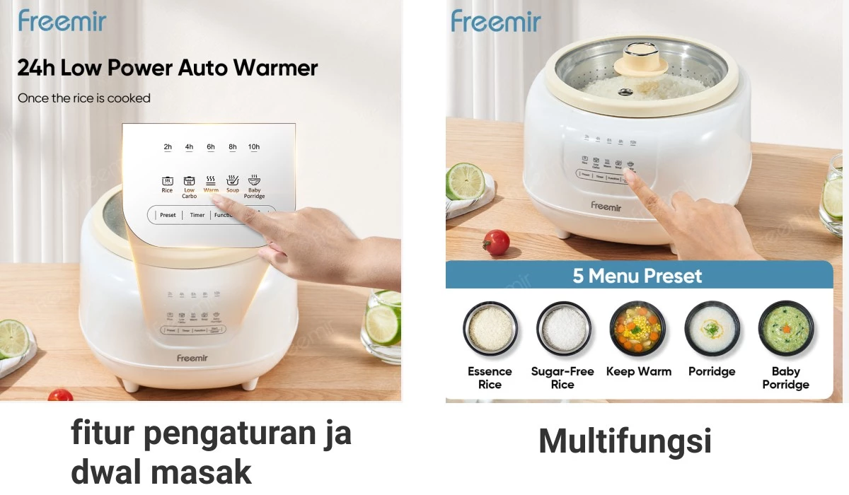 Jual [NEW 2026] freemir Slow Cooker Mpasi Bayi Rice Cooker 1.2L Alat ...