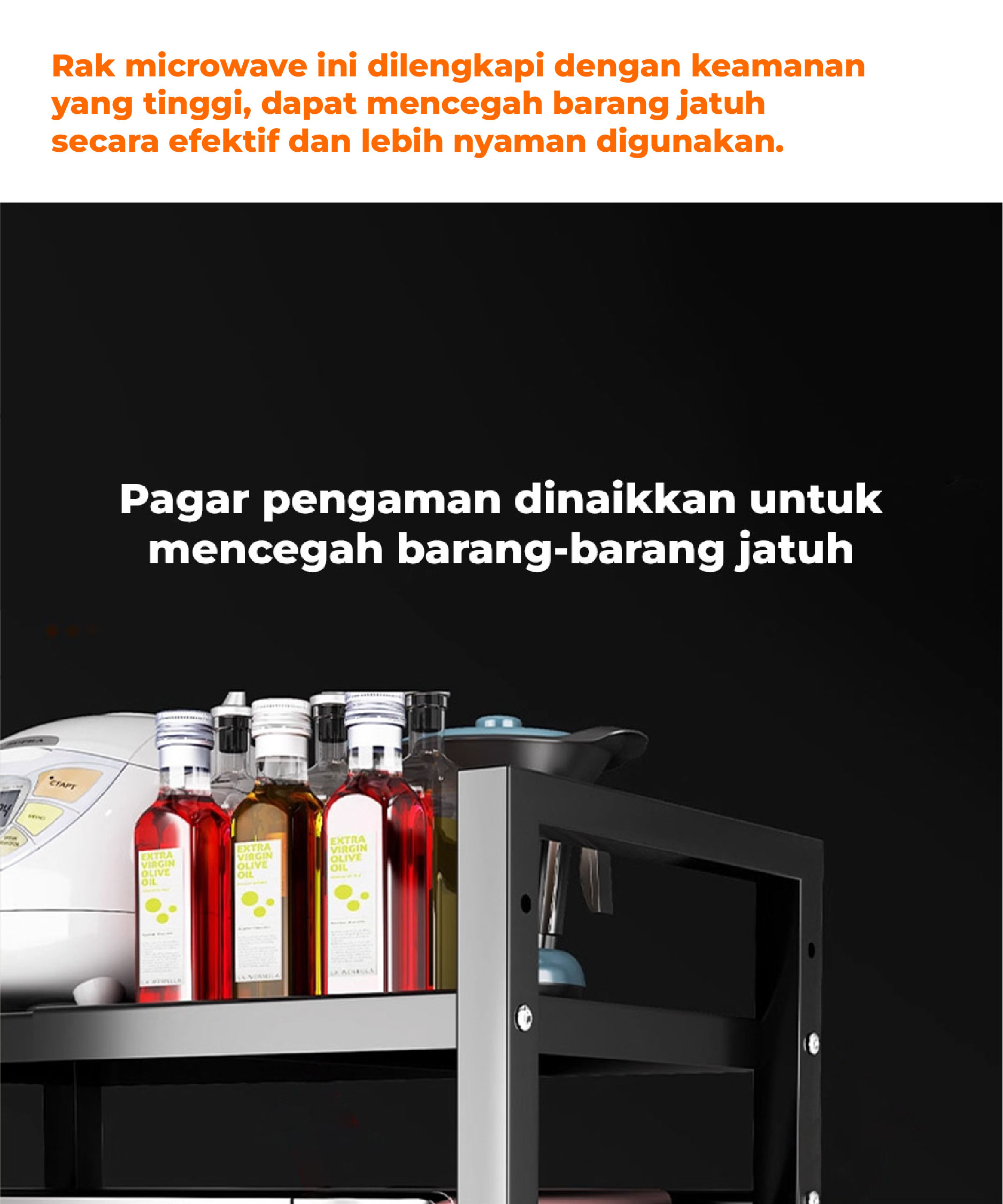 Jual Homedoki Rak Dapur Serbaguna/Rak Dapur Minimalis/Rak Microwave ...