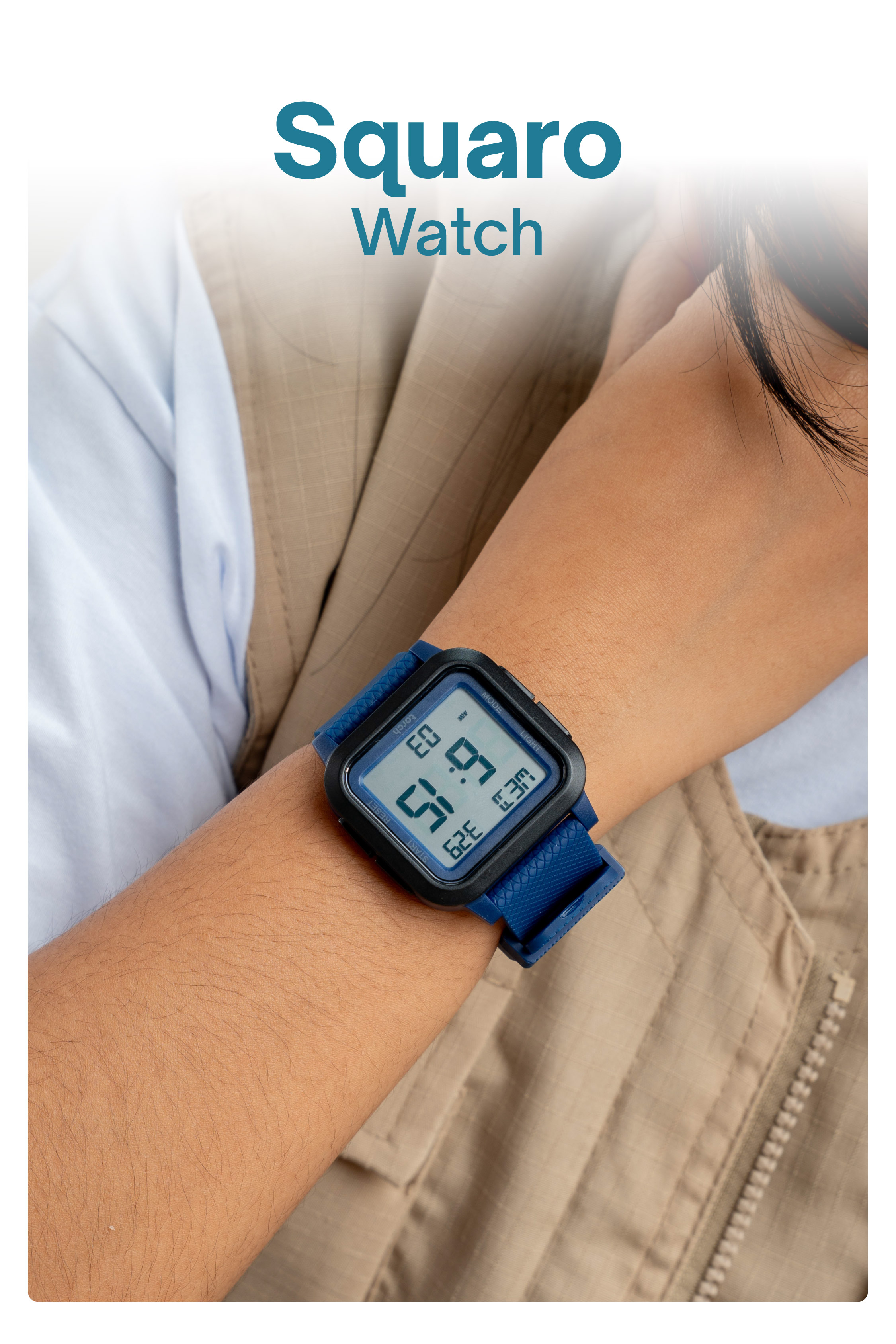 Jual TORCH Squaro Jam Tangan Pria Wanita Unisex Digital Analog - Watch ...