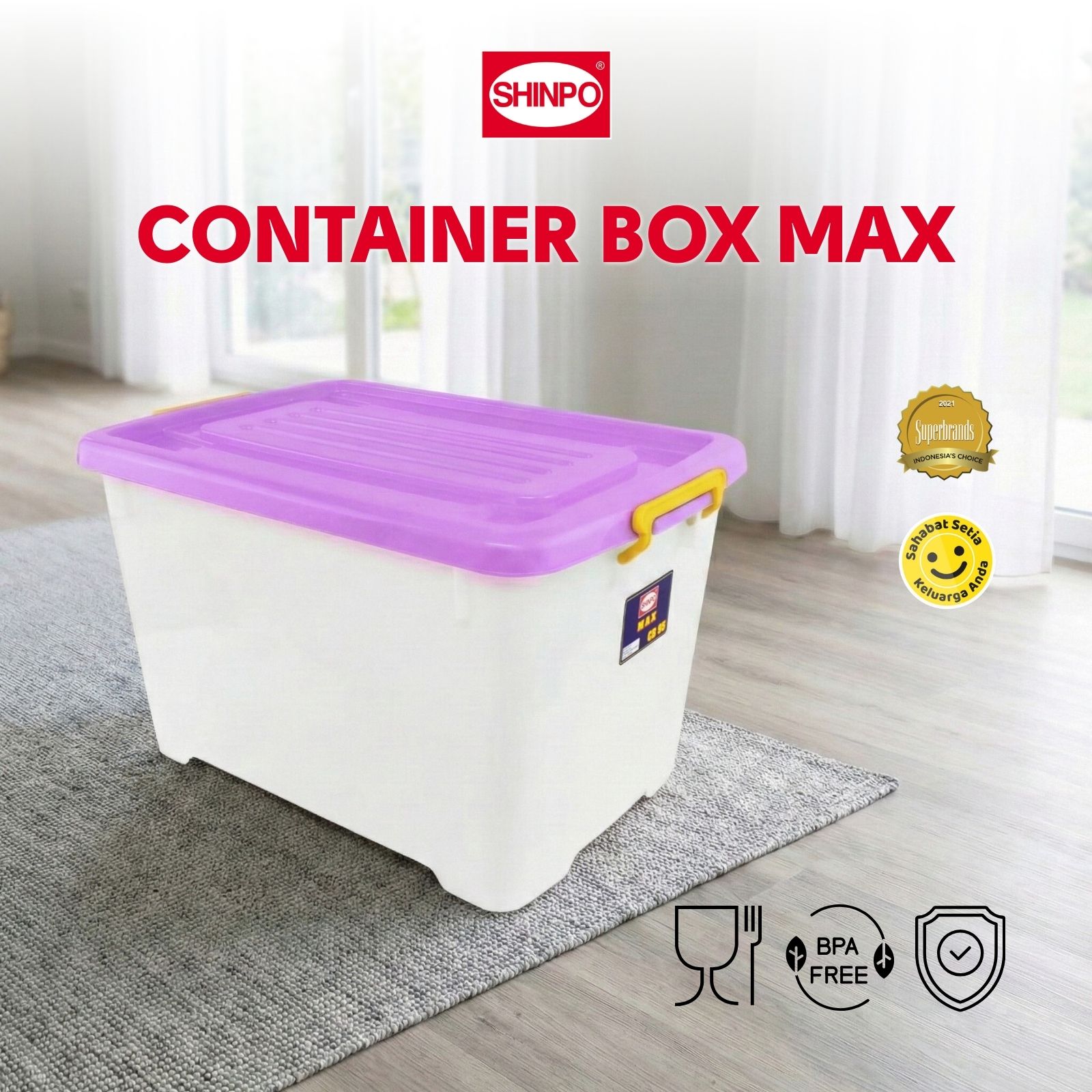 Jual SHINPO Kontainer Plastik Dengan Roda Max Container Box Kotak ...