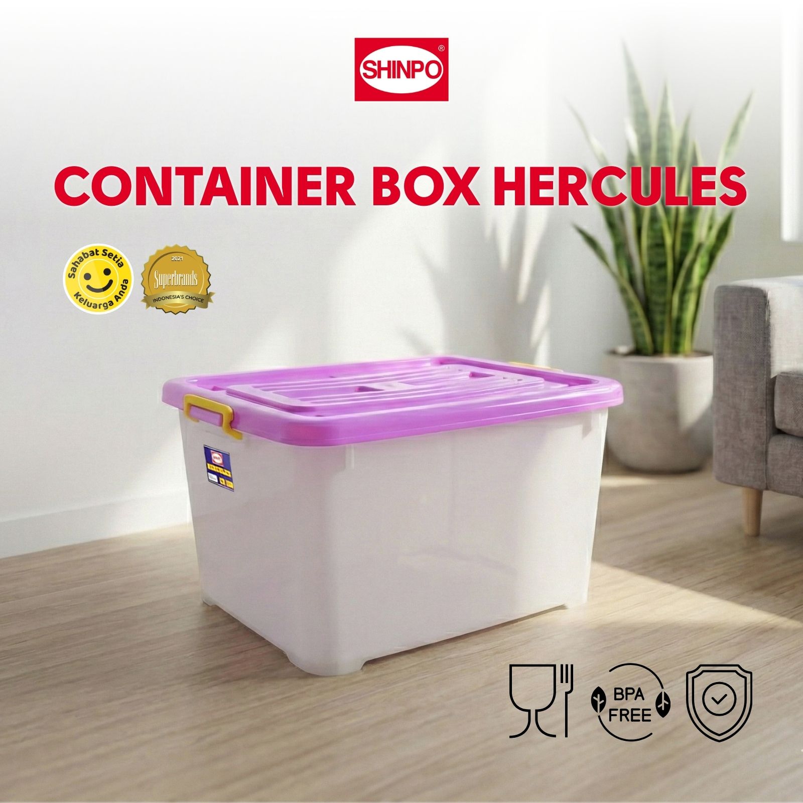 Jual SHINPO Kontainer Plastik Dengan Roda Hercules Container Box Kotak ...